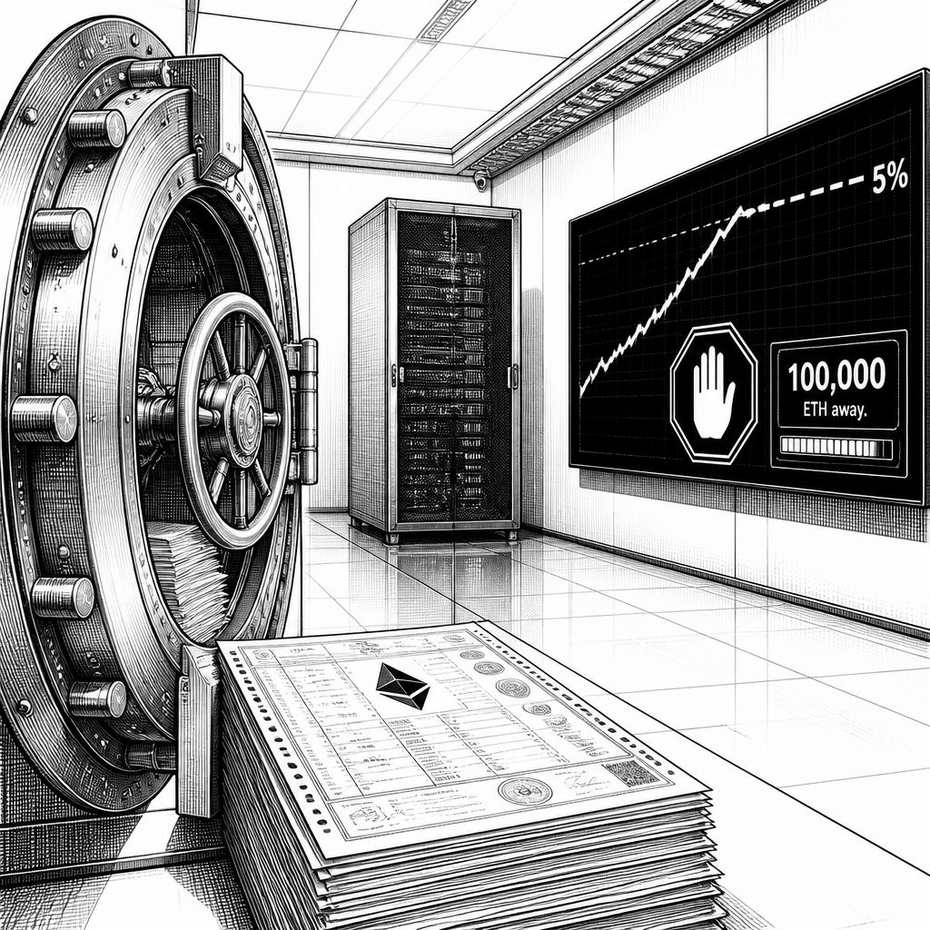 Bitmine stoppt Ethereum-Käufe bei 5% Angebotsanteil Bitmine stoppt Ethereum-Käufe bei 5% Angebotsanteil