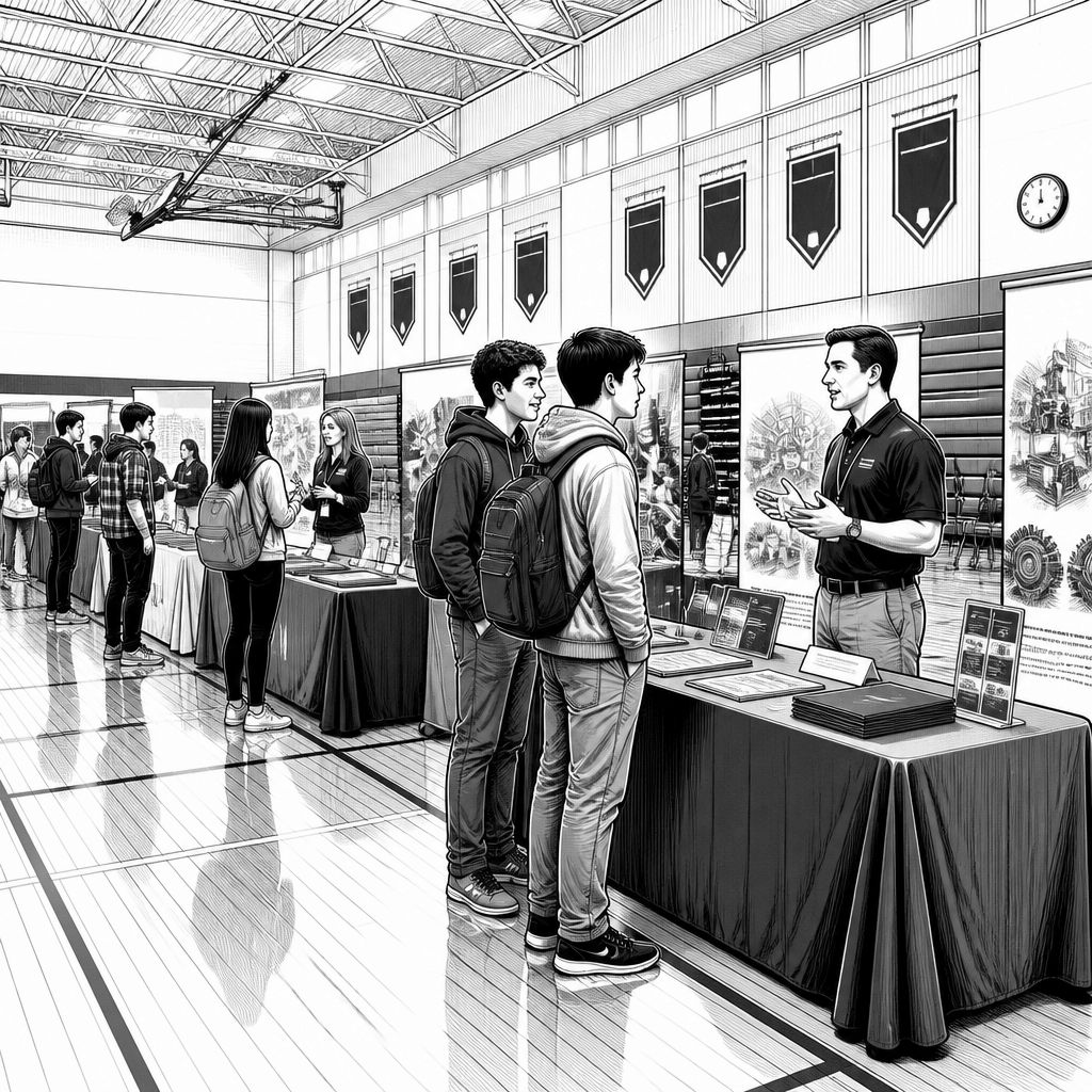 Elk Mound High School: Karriere-Messe bringt Schüler mit Unternehmen, College und Militär zusammen Elk Mound High School: Karriere-Messe bringt Schüler mit Unternehmen, College und Militär zusammen