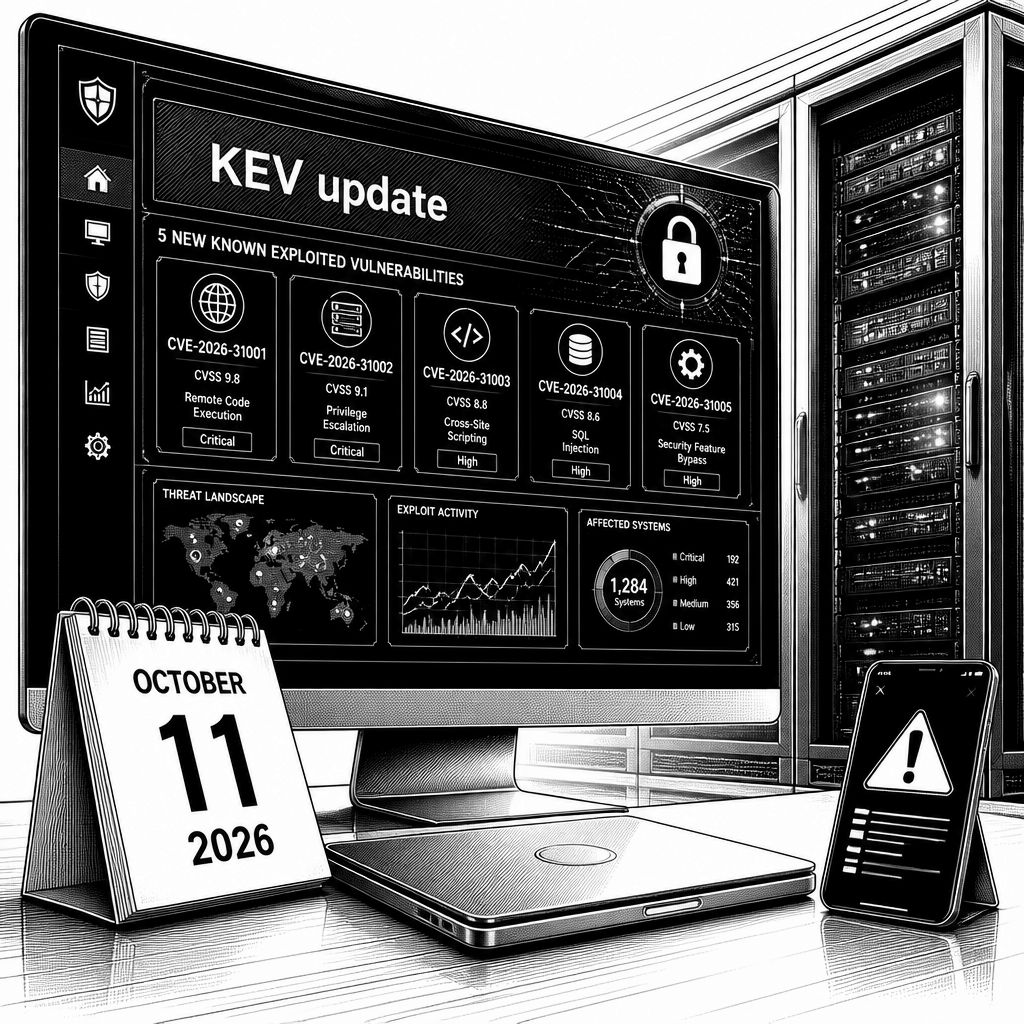 CISA nimmt 5 neue KEV-Lücken auf – Patch bis 11. Oktober 2026 CISA nimmt 5 neue KEV-Lücken auf – Patch bis 11. Oktober 2026