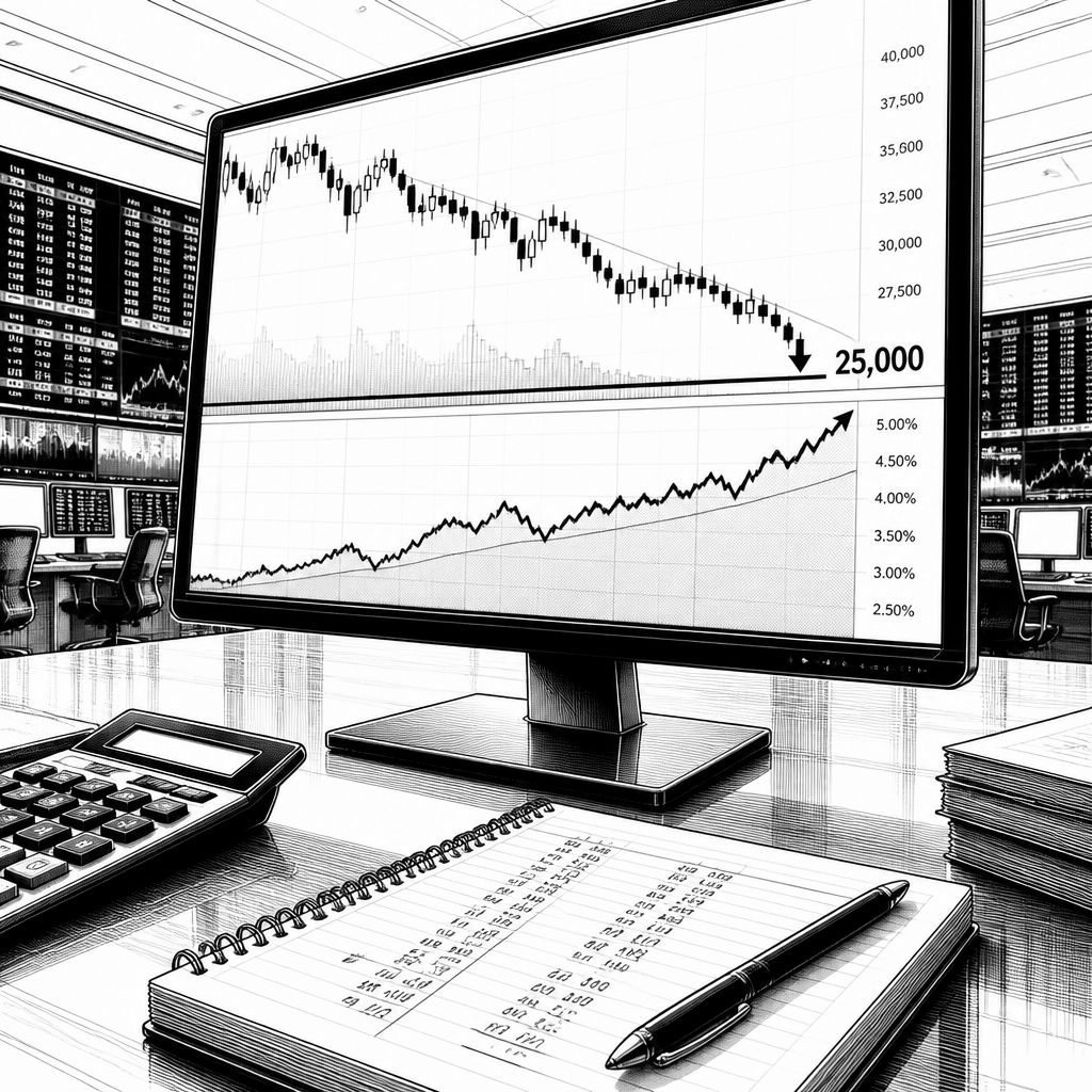 DAX rutscht unter 25.000: Inflationssorgen und Renditen treiben den Markt DAX rutscht unter 25.000: Inflationssorgen und Renditen treiben den Markt