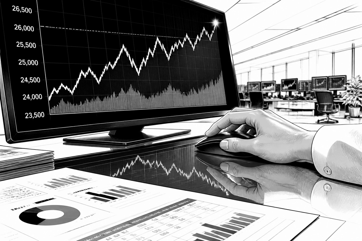 Dax über 26.000 Punkte: EZB lässt Zinsen stabil – Tech-Zahlen treiben Schwankungen Dax über 26.000 Punkte: EZB lässt Zinsen stabil – Tech-Zahlen treiben Schwankungen