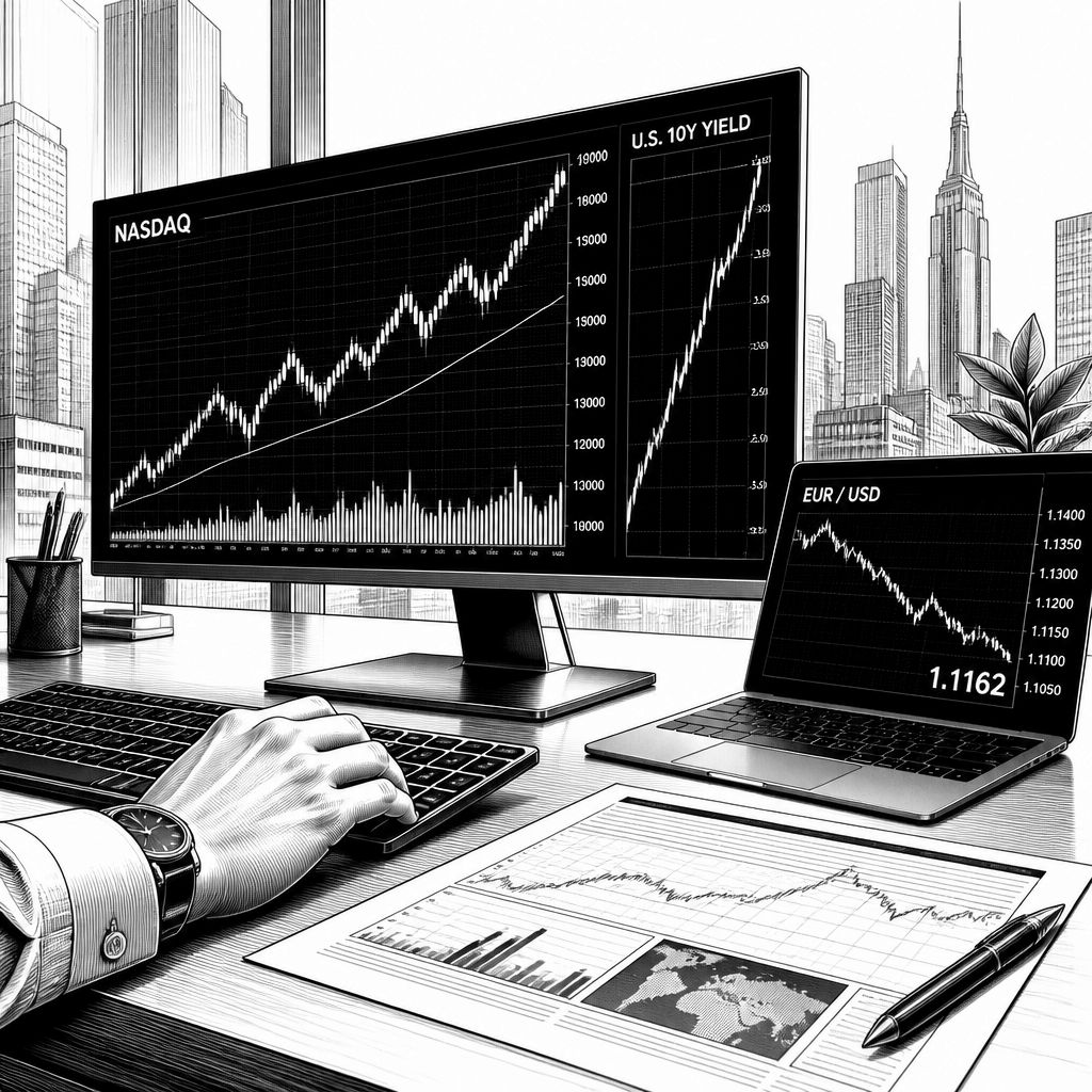 DAX mit Rückenwind: Nasdaq auf Rekord, Renditen und Euro bleiben Stressfaktoren DAX mit Rückenwind: Nasdaq auf Rekord, Renditen und Euro bleiben Stressfaktoren