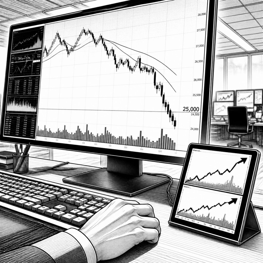 Dax rutscht unter 25.000 Punkte: Öl- und Renditeschock trifft Aktien Dax rutscht unter 25.000 Punkte: Öl- und Renditeschock trifft Aktien