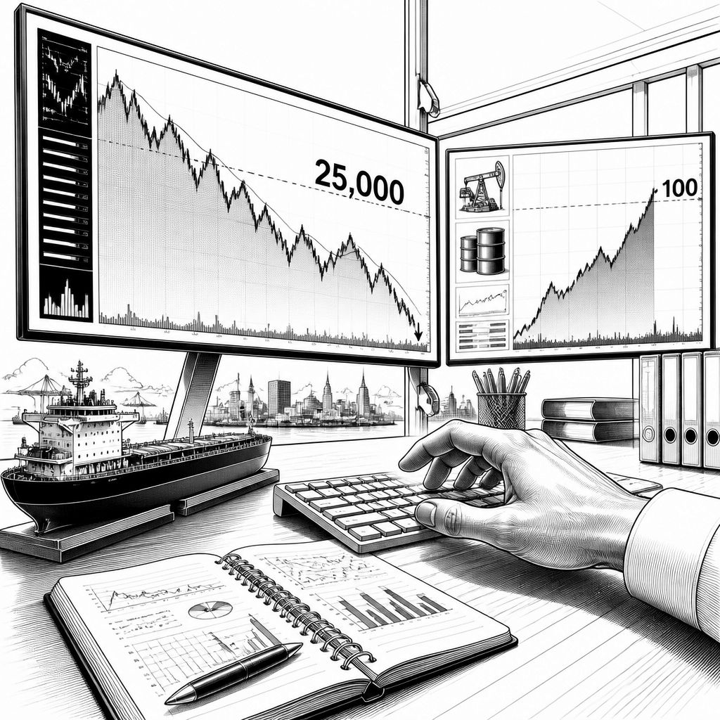 DAX rutscht unter 25.000 Punkte: Zinsen, Öl und Schulden drücken Börse DAX rutscht unter 25.000 Punkte: Zinsen, Öl und Schulden drücken Börse