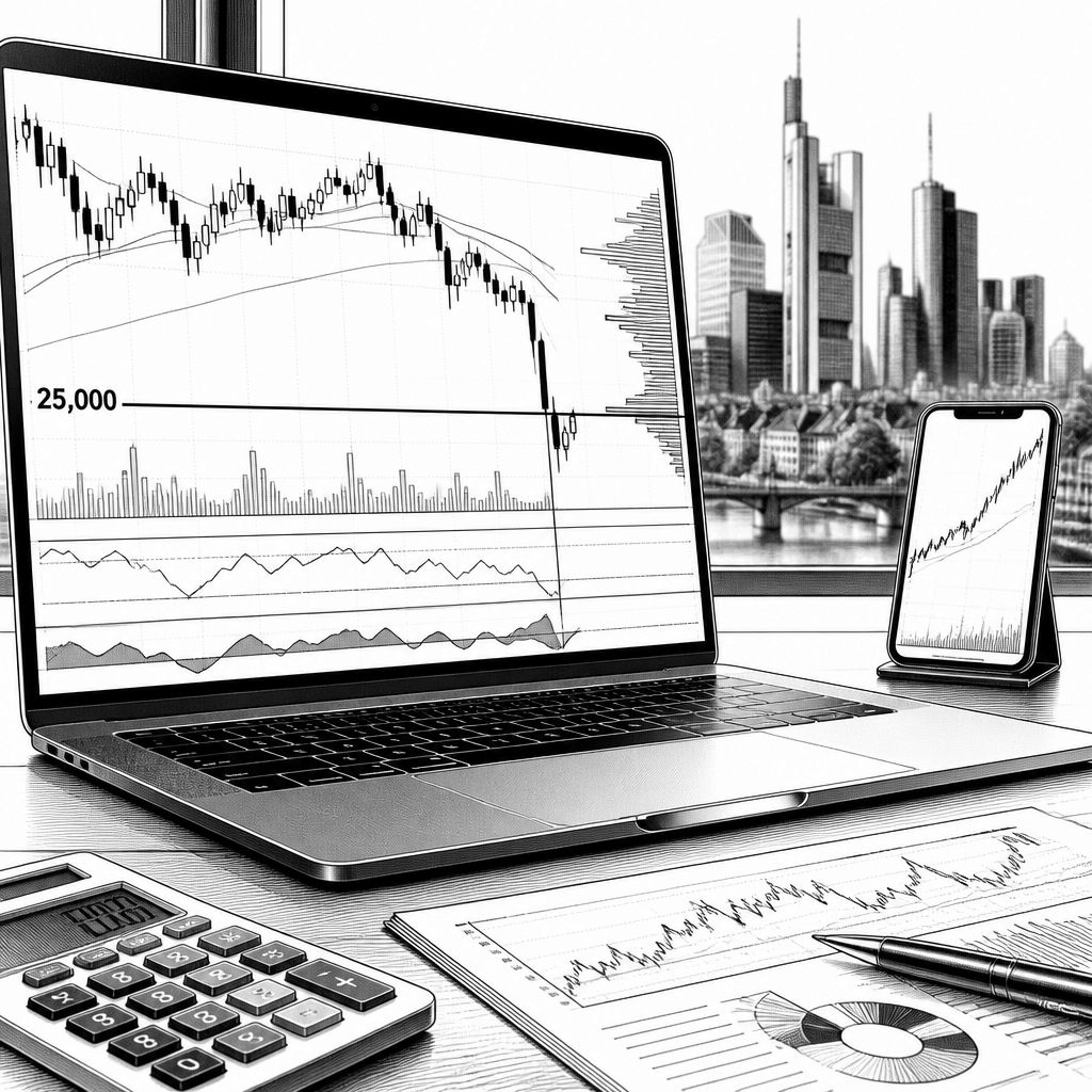 DAX unter 25.000: Ölpreise und Renditeanstieg drücken Aktien – auch Chipwerte DAX unter 25.000: Ölpreise und Renditeanstieg drücken Aktien – auch Chipwerte