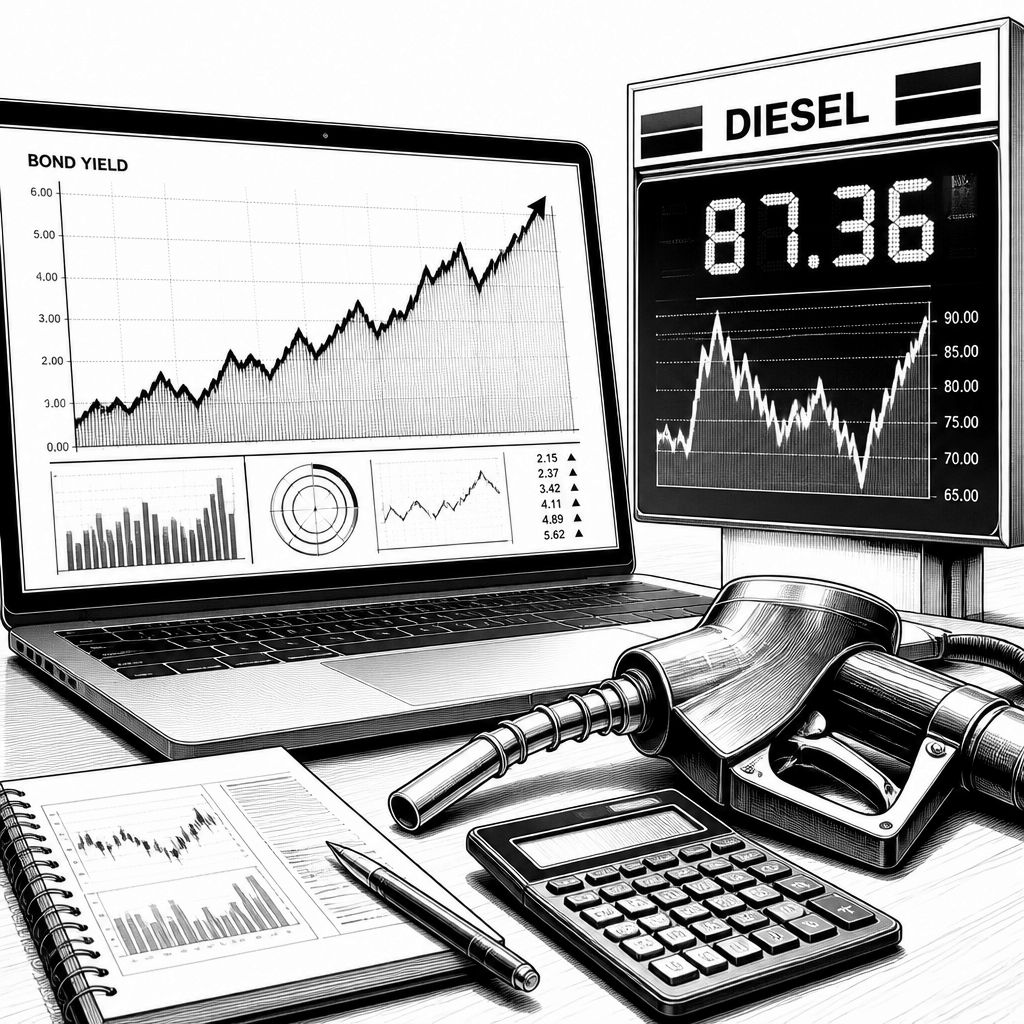 Dieselpreise treiben Renditen: Warum die Korrelation mit US-Anleihen zunimmt Dieselpreise treiben Renditen: Warum die Korrelation mit US-Anleihen zunimmt