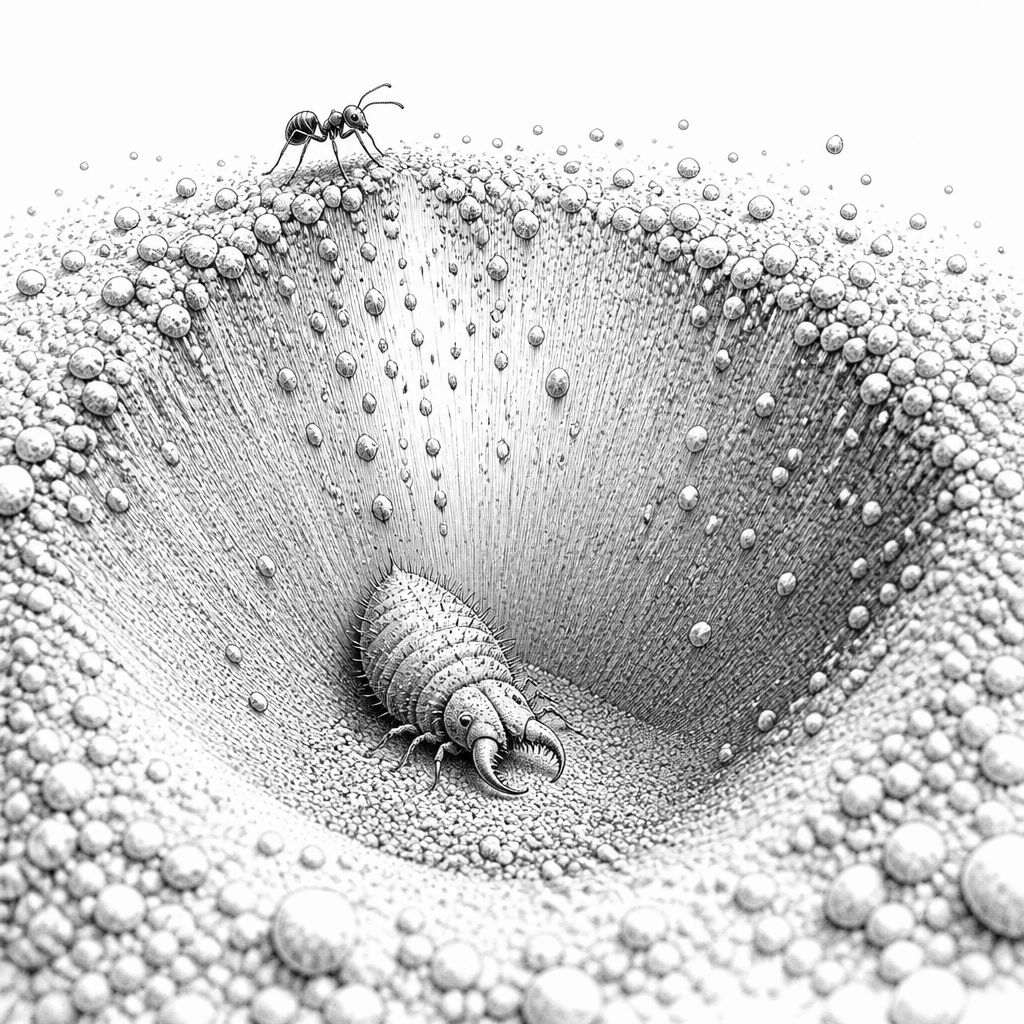 Doodlebugs als Naturvorbild: Wie Ameisenlöwen mit Sandfallen jagen Doodlebugs als Naturvorbild: Wie Ameisenlöwen mit Sandfallen jagen
