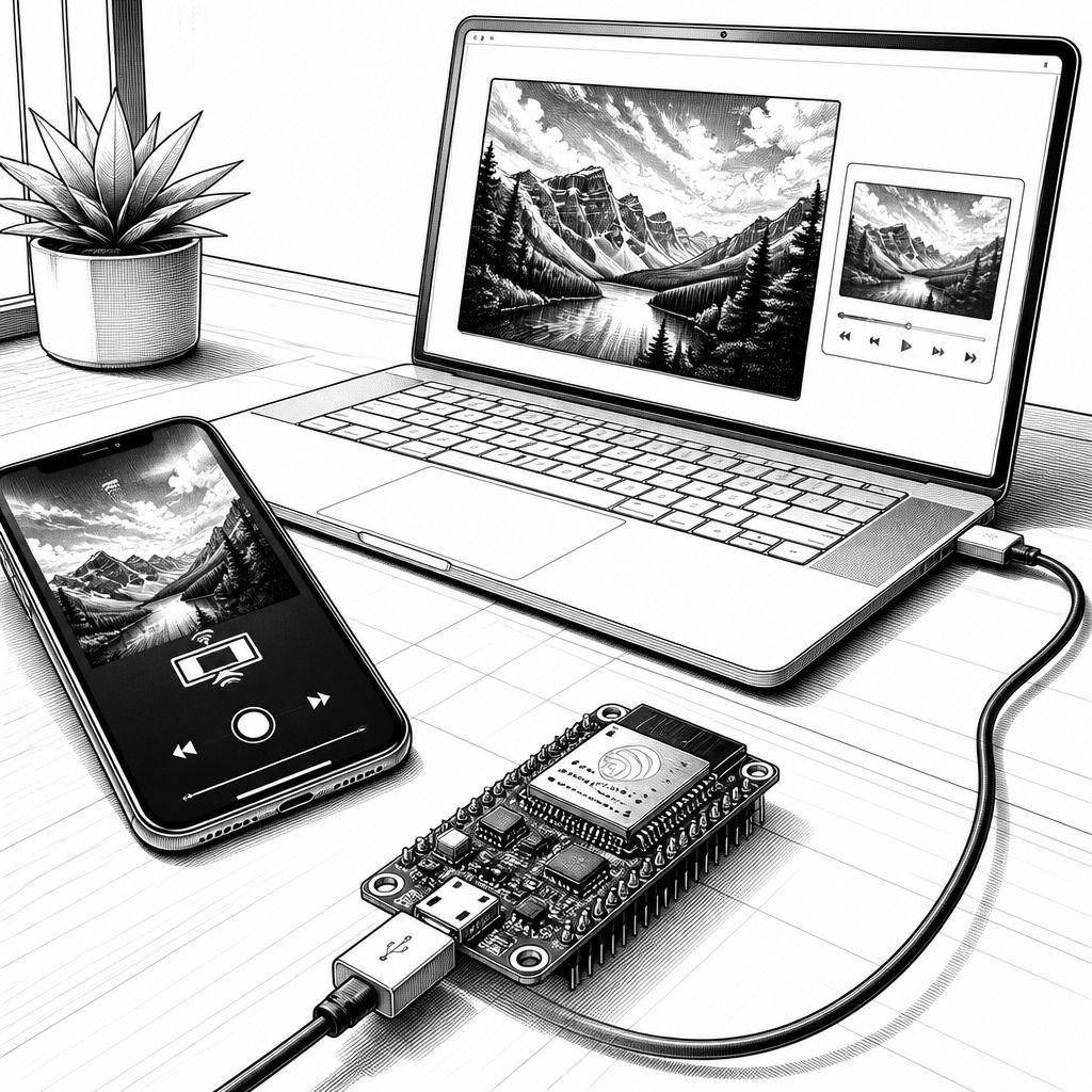 ESP32 steuert iPhone per KI: Screen per AirPlay, Eingaben per USB-HID ESP32 steuert iPhone per KI: Screen per AirPlay, Eingaben per USB-HID