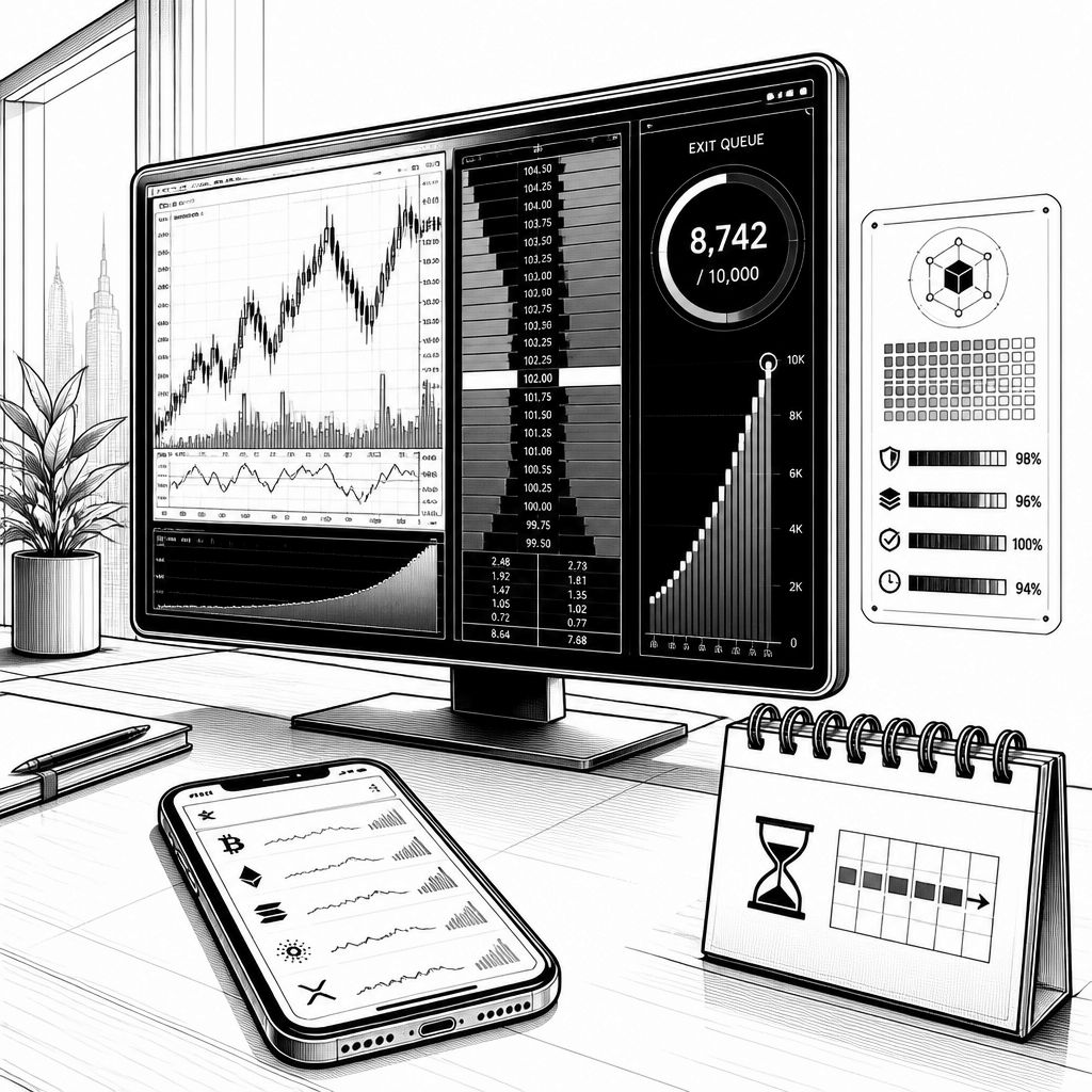 Ethereum im Quartals-Run: Dünne Order Books und Rekord bei Exit Queue Ethereum im Quartals-Run: Dünne Order Books und Rekord bei Exit Queue