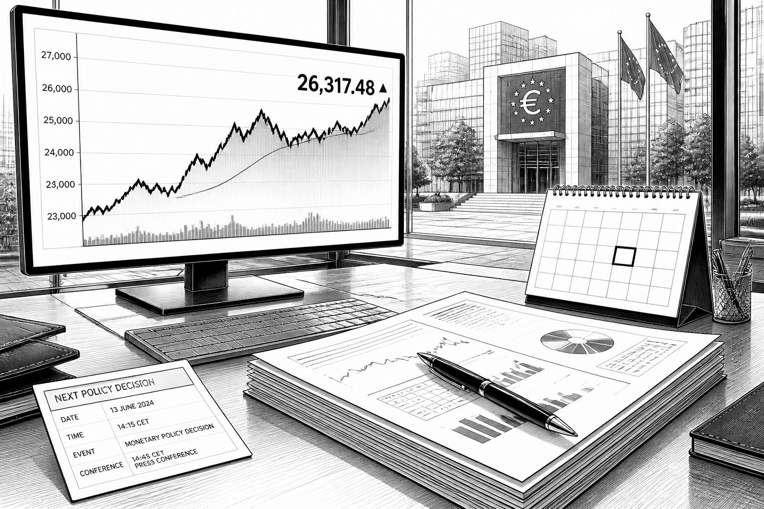 DAX über 26.000 Punkte: EZB setzt Zinspause fort DAX über 26.000 Punkte: EZB setzt Zinspause fort