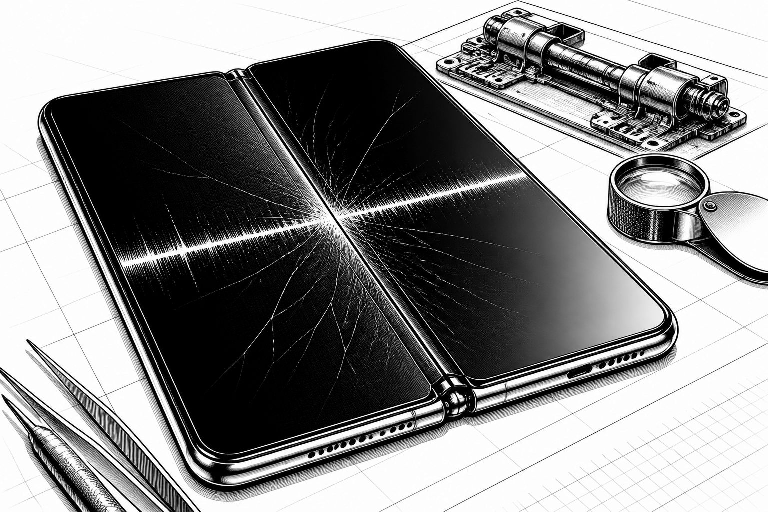 iPhone Duo: Nach zwei Tagen zeigen sich tiefe Knicke und Risse in der Displaymitte iPhone Duo: Nach zwei Tagen zeigen sich tiefe Knicke und Risse in der Displaymitte