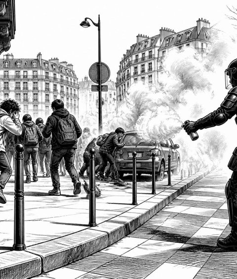 ai-france-paris-tear-gas-protests