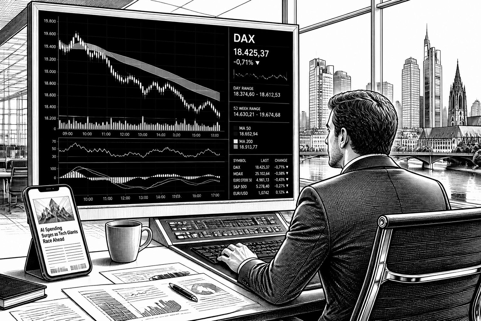 Aktien Frankfurt: DAX schwächelt weiter – KI-Boom zweifelt, Zinsen bremsen Aktien Frankfurt: DAX schwächelt weiter – KI-Boom zweifelt, Zinsen bremsen