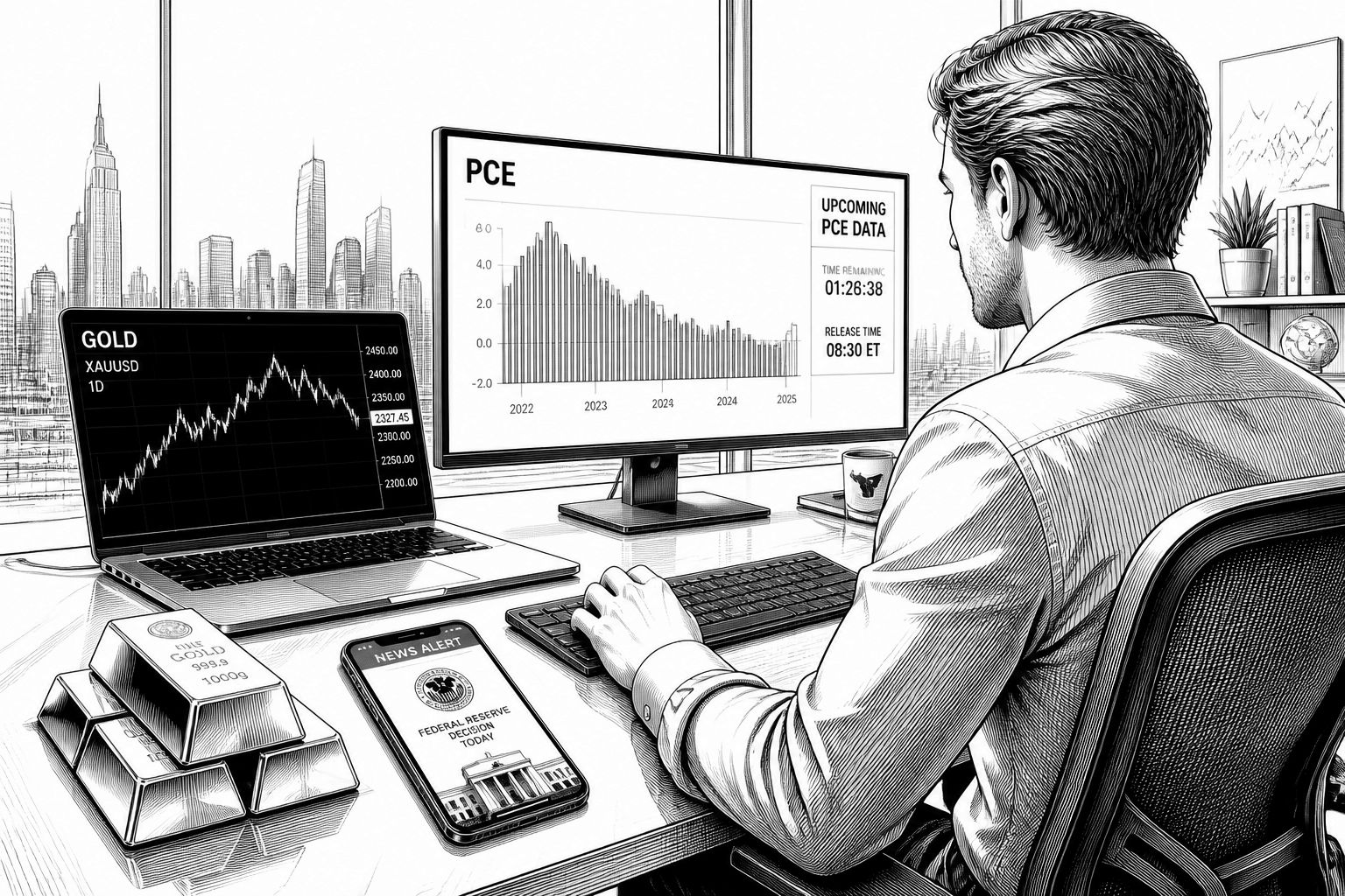 Gold gibt nach: Fed-Zinskurs verunsichert, PCE-Daten rücken in den Fokus Gold gibt nach: Fed-Zinskurs verunsichert, PCE-Daten rücken in den Fokus
