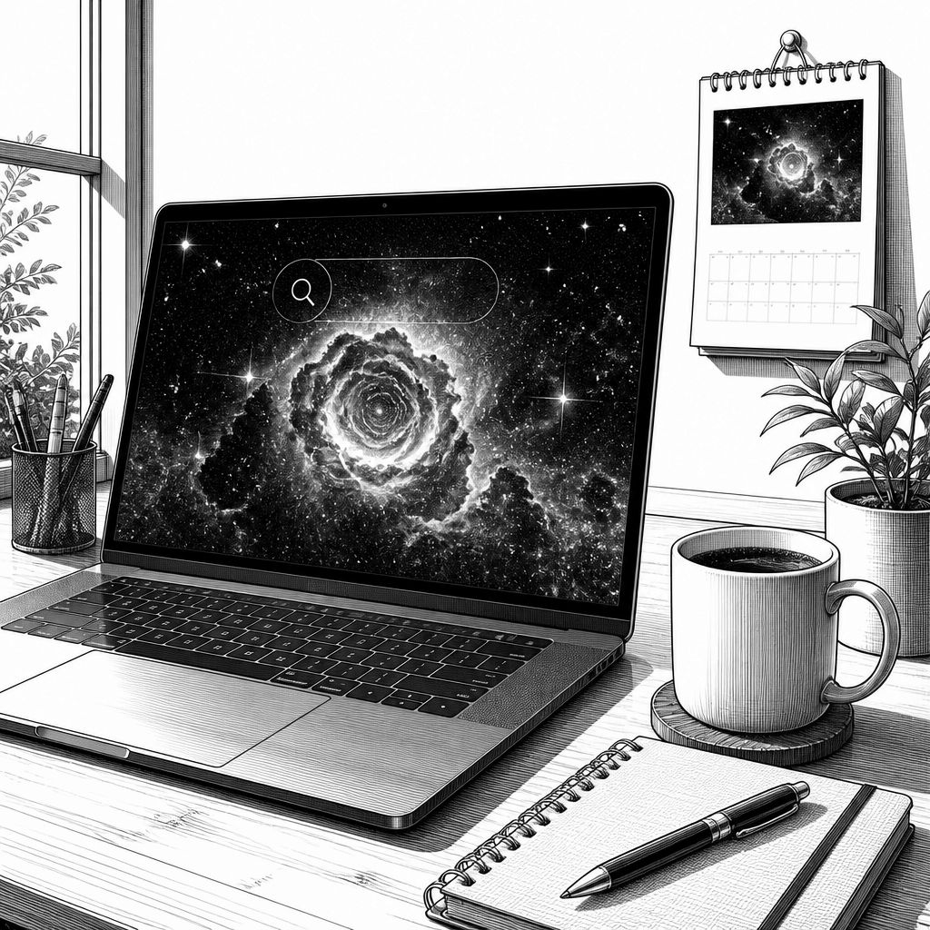 Google-Doodle zu „Rocket Revolution“: Blick auf die Rosebud-Nebelwolke Google-Doodle zu „Rocket Revolution“: Blick auf die Rosebud-Nebelwolke