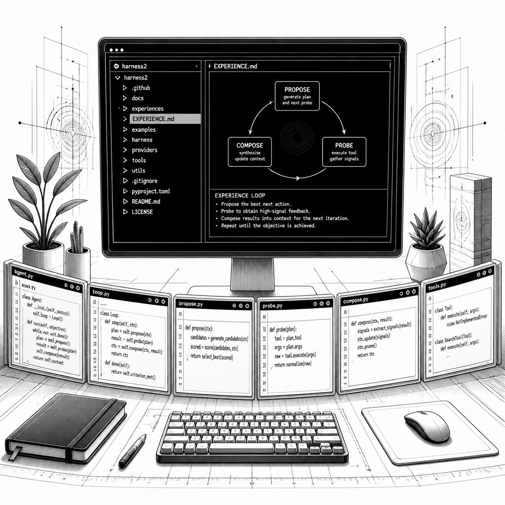 Harness²: Rekursive Agenten-Harnessing für bessere Aufgabenlösung ohne Modelltraining Harness²: Rekursive Agenten-Harnessing für bessere Aufgabenlösung ohne Modelltraining