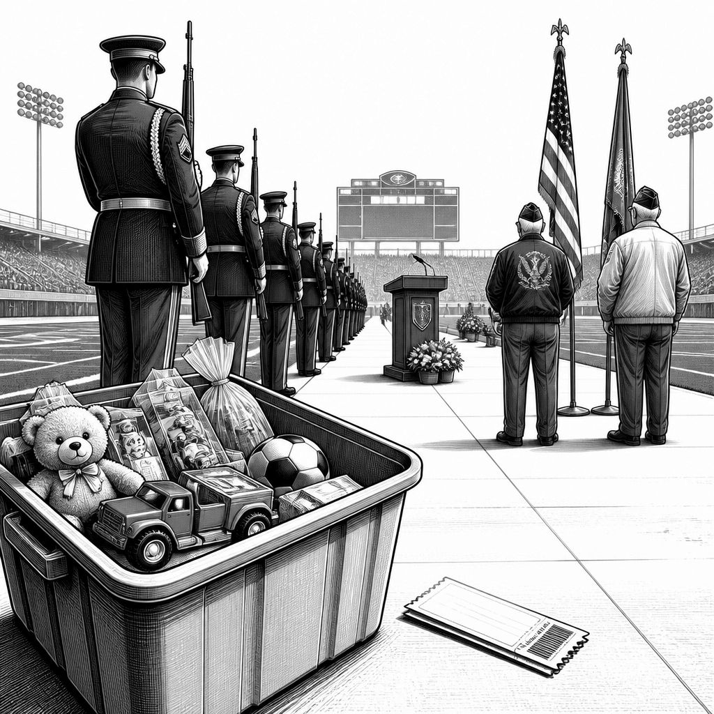 Hillsdale College: Military Appreciation Game 2025 mit Toys-for-Tots-Spendenaktion Hillsdale College: Military Appreciation Game 2025 mit Toys-for-Tots-Spendenaktion