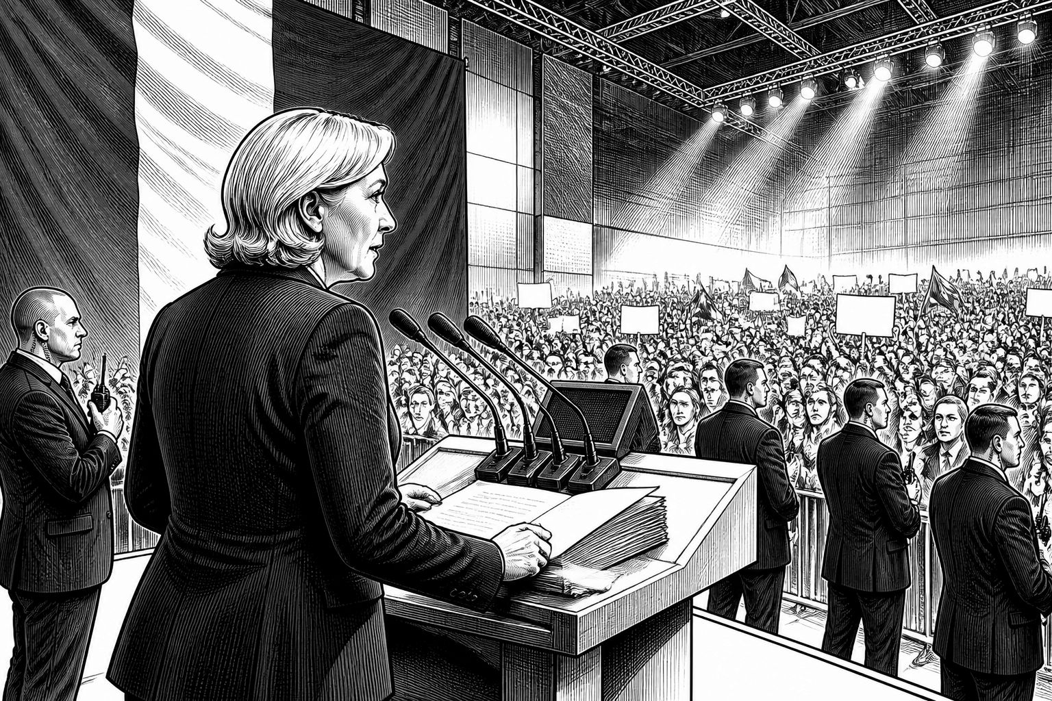 Marine Le Pen setzt im Wahlkampf auf „Wiedergeburt“ und harte Linie Marine Le Pen setzt im Wahlkampf auf „Wiedergeburt“ und harte Linie
