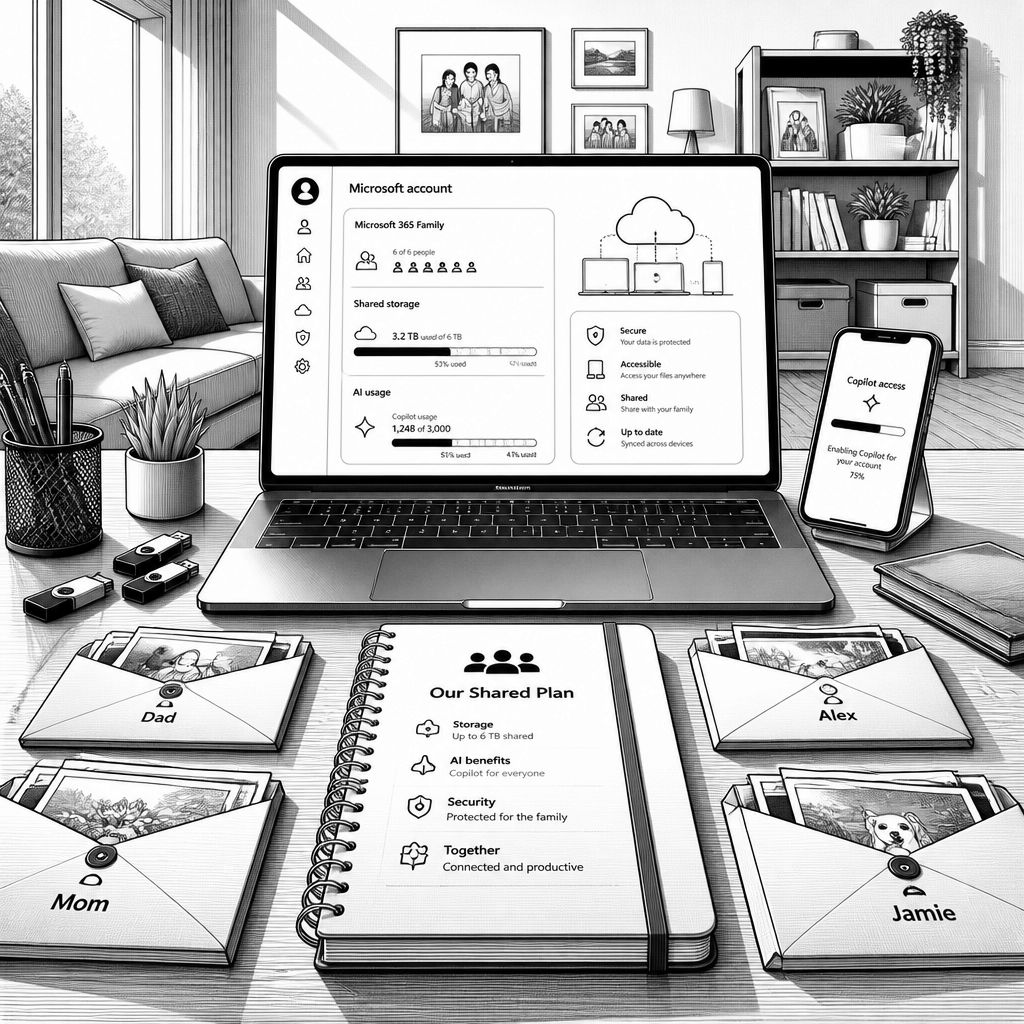Microsoft 365 Family teilt Copilot-Nutzung und OneDrive-Speicher neu Microsoft 365 Family teilt Copilot-Nutzung und OneDrive-Speicher neu