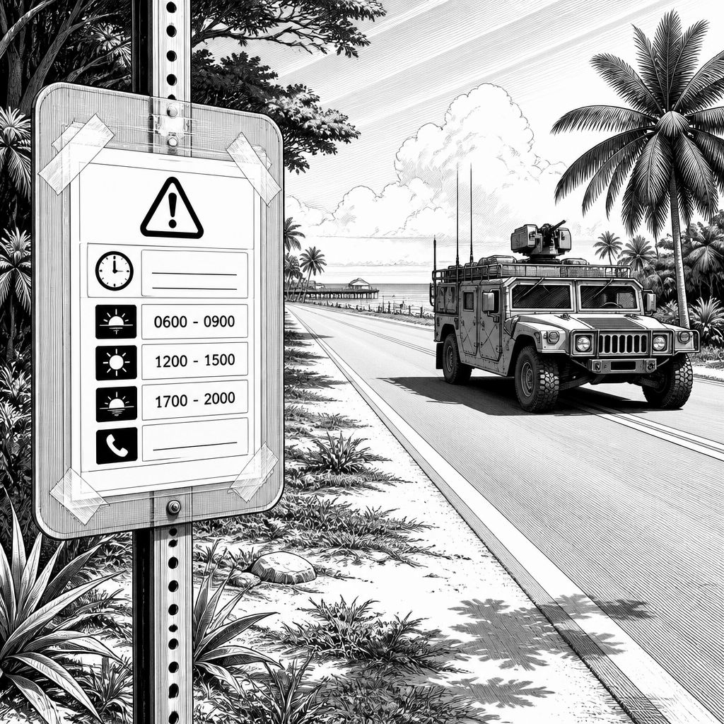 Militärkonvois auf Big Island: Zeitfenster und Route im Hinweis Militärkonvois auf Big Island: Zeitfenster und Route im Hinweis