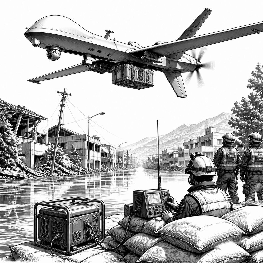MQ-9B mit SoftBank-Kommunikationscontainer: fliegende Mobilfunk-Brücke MQ-9B mit SoftBank-Kommunikationscontainer: fliegende Mobilfunk-Brücke