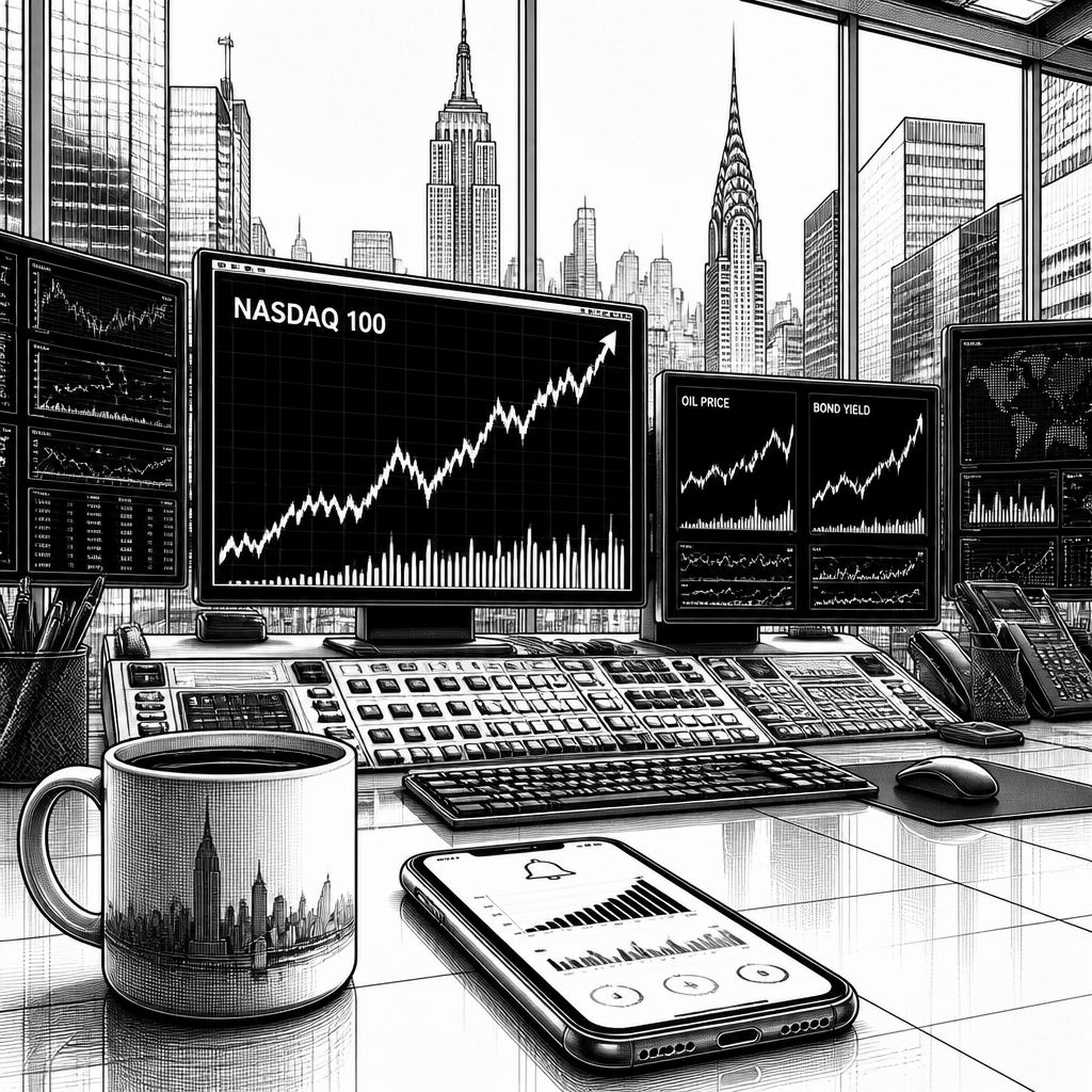 Nasdaq 100 auf Rekordhoch: Jobs bremsen Zinssorgen, Öl und Renditen bleiben Gegenwind Nasdaq 100 auf Rekordhoch: Jobs bremsen Zinssorgen, Öl und Renditen bleiben Gegenwind