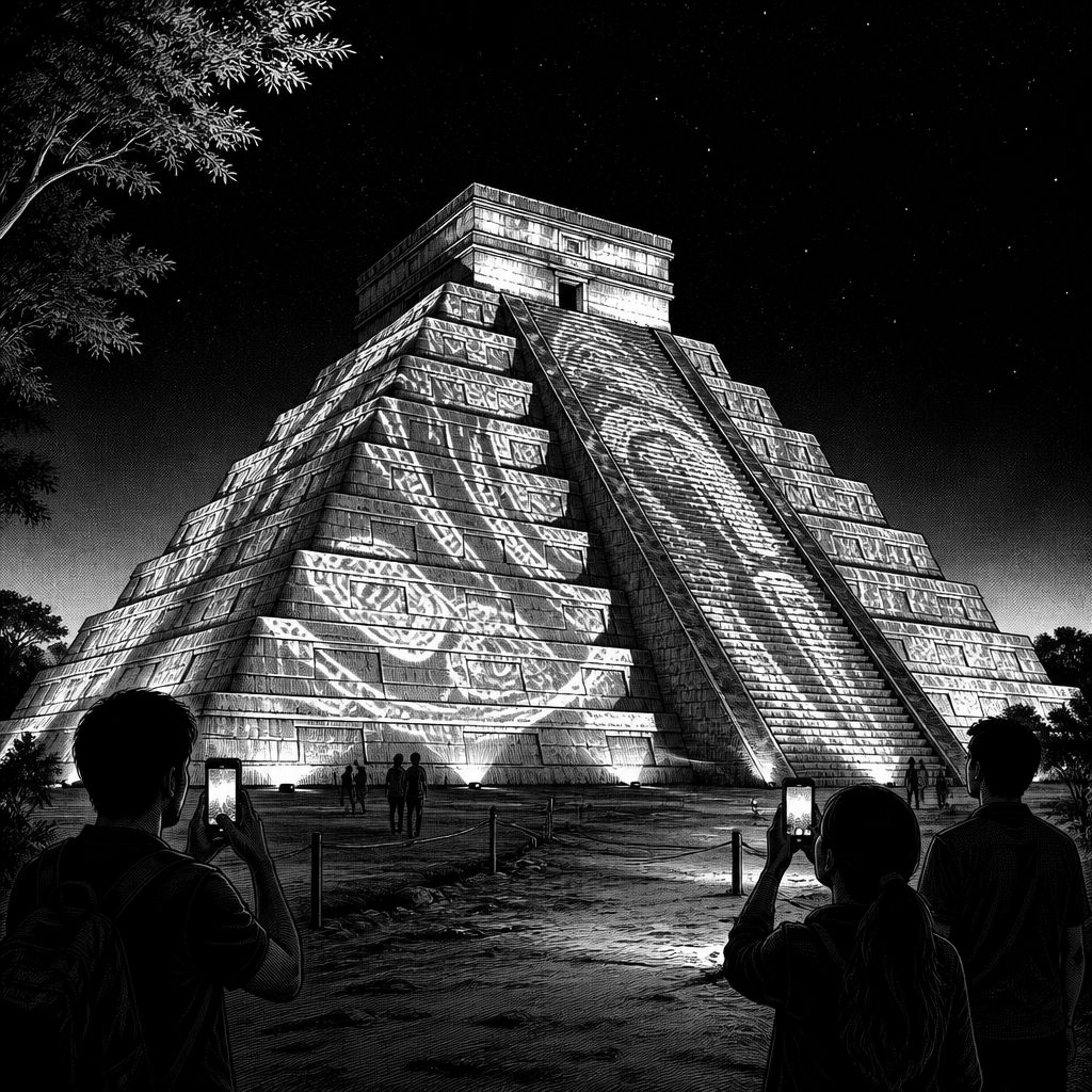 Noches de Kukulkan: El Castillo am 2. Oktober 2026 mit Videomapping Noches de Kukulkan: El Castillo am 2. Oktober 2026 mit Videomapping