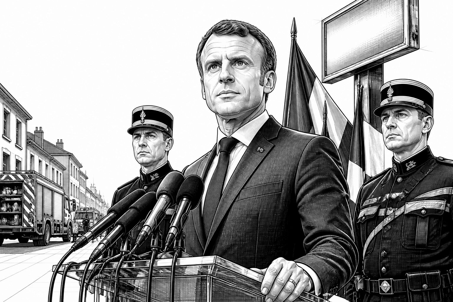 Macron verurteilt Pariser Schüsse in Trappes als rassistischen Terroranschlag Macron verurteilt Pariser Schüsse in Trappes als rassistischen Terroranschlag
