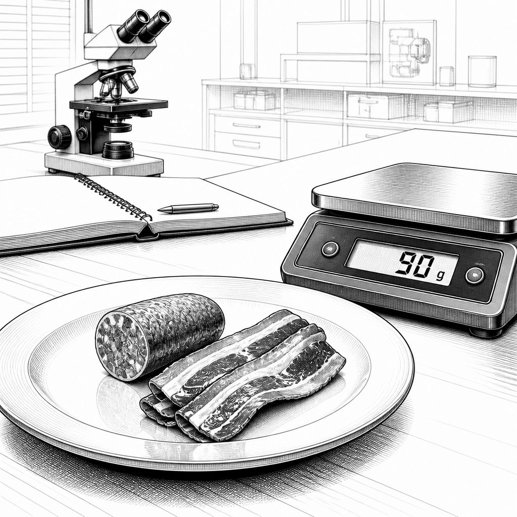 Verarbeitetes Fleisch erhöht Darmkrebsrisiko: 18%-Schätzung und neue Studienlage Verarbeitetes Fleisch erhöht Darmkrebsrisiko: 18%-Schätzung und neue Studienlage