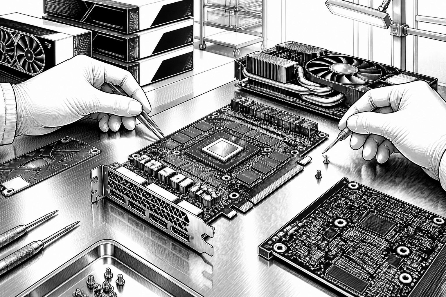 RTX-5090-Bauteile für KI-Server: Werkstatt zerlegt Gaming-Karten massenhaft RTX-5090-Bauteile für KI-Server: Werkstatt zerlegt Gaming-Karten massenhaft