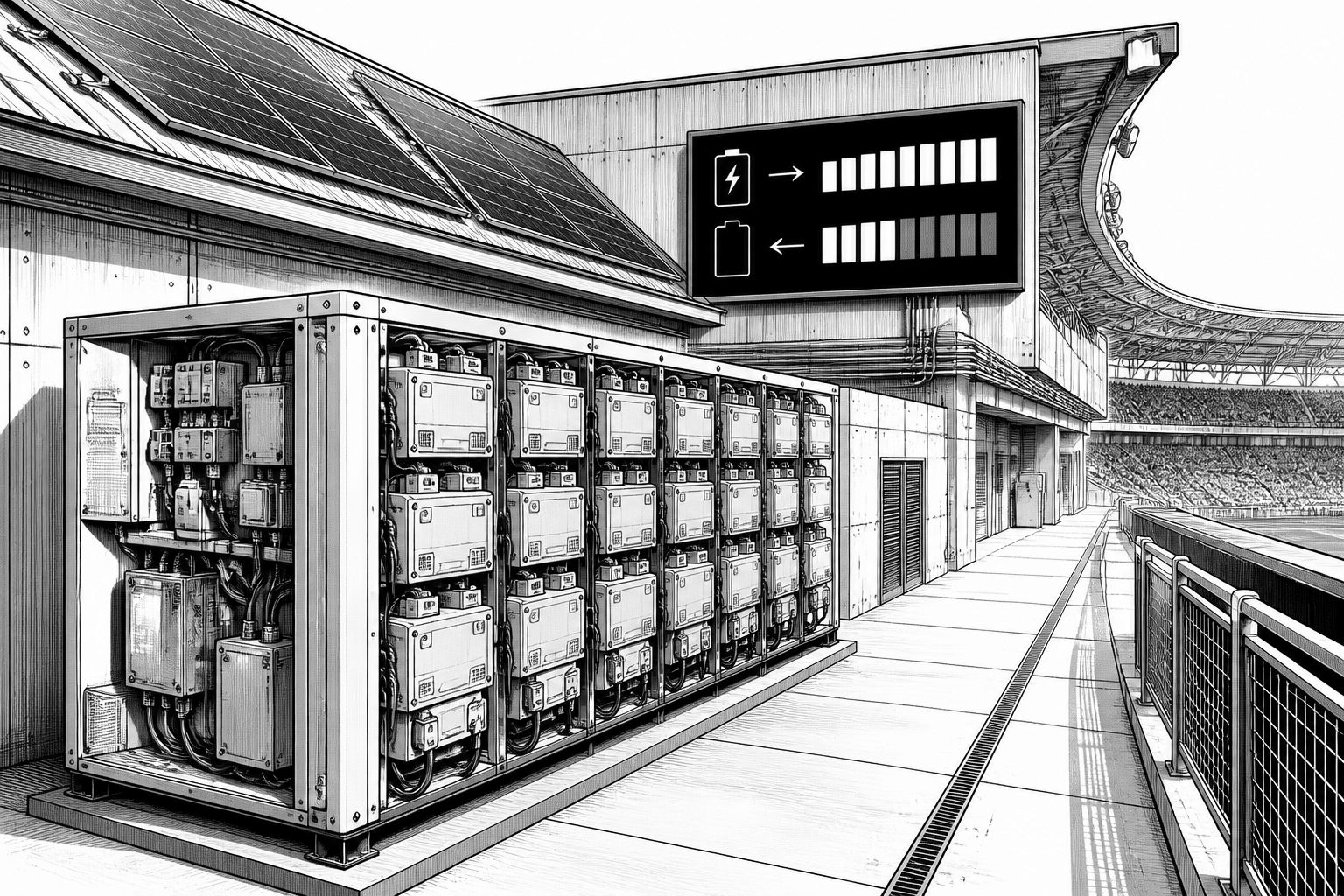 RWE startet 3,7-MW-Batteriespeicher am SIGNAL IDUNA PARK und koppelt Solarstrom RWE startet 3,7-MW-Batteriespeicher am SIGNAL IDUNA PARK und koppelt Solarstrom