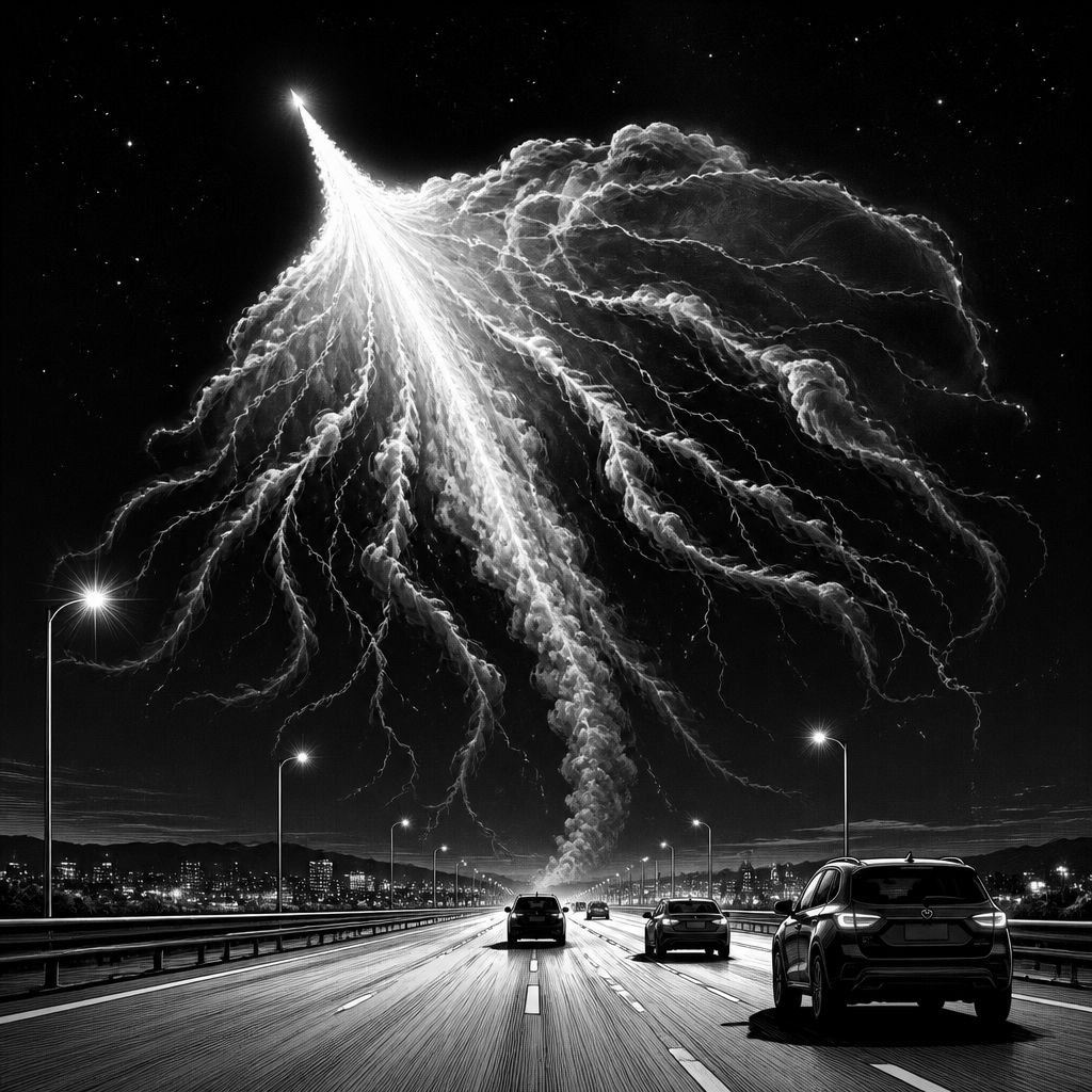 Warum die „Space-Jellyfish“ am Alabama-Himmel leuchtete – Erklärung zur Falcon-9-Startspur Warum die „Space-Jellyfish“ am Alabama-Himmel leuchtete – Erklärung zur Falcon-9-Startspur