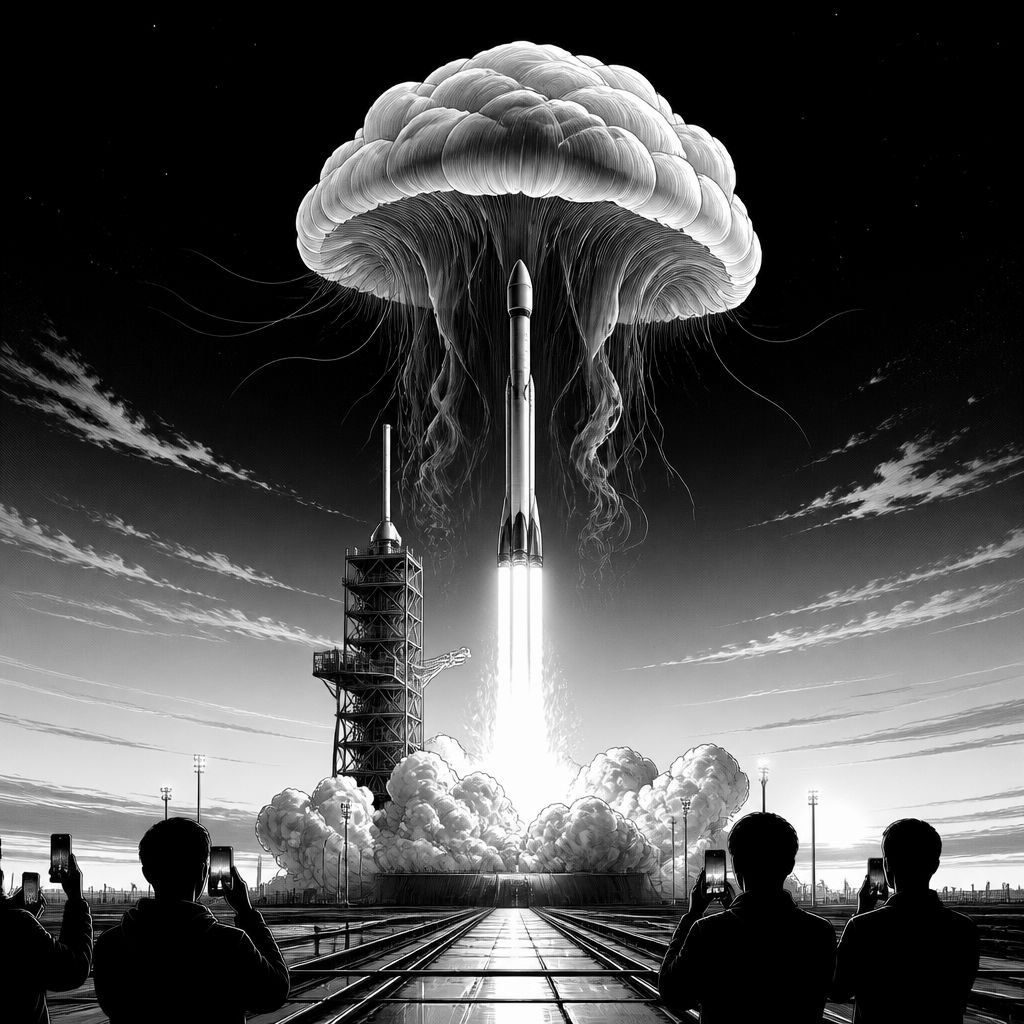„Space Jellyfish“ über SpaceX: So entsteht der leuchtende Raketenqualmer „Space Jellyfish“ über SpaceX: So entsteht der leuchtende Raketenqualmer