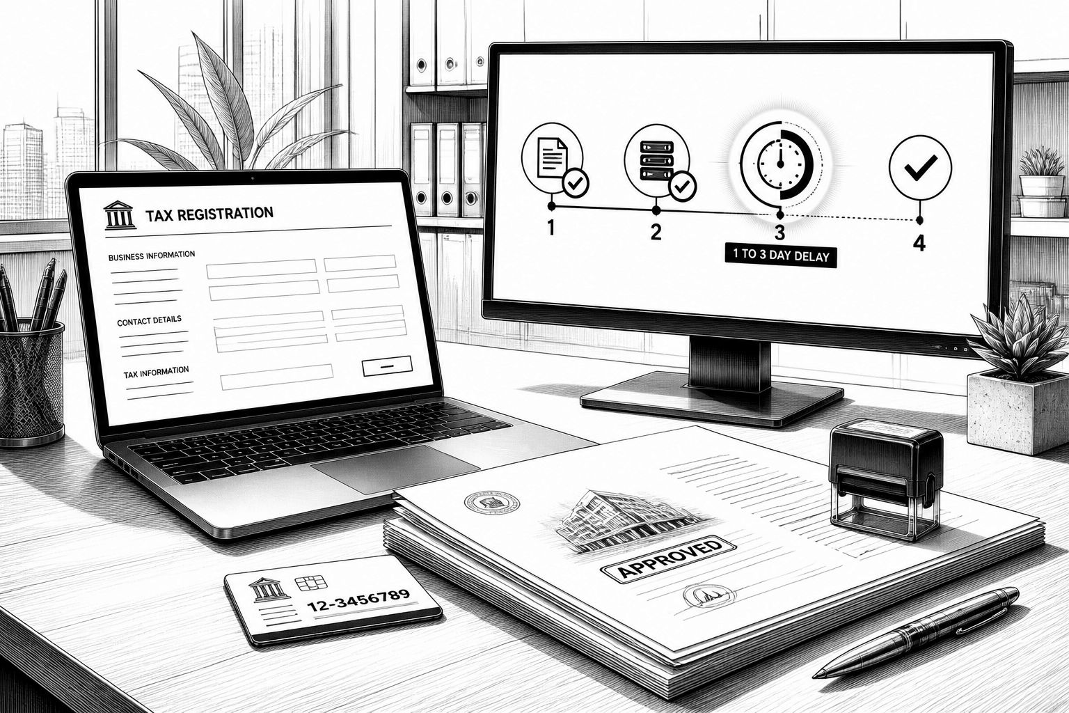 Steuerregistrierung: Datenaustausch verzögert Anmeldung um 1–3 Werktage Steuerregistrierung: Datenaustausch verzögert Anmeldung um 1–3 Werktage