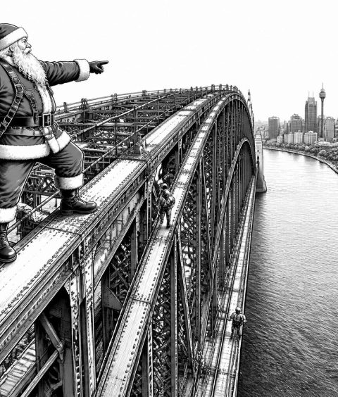 ai-sydney-harbour-bridge-santa-at-the-summit