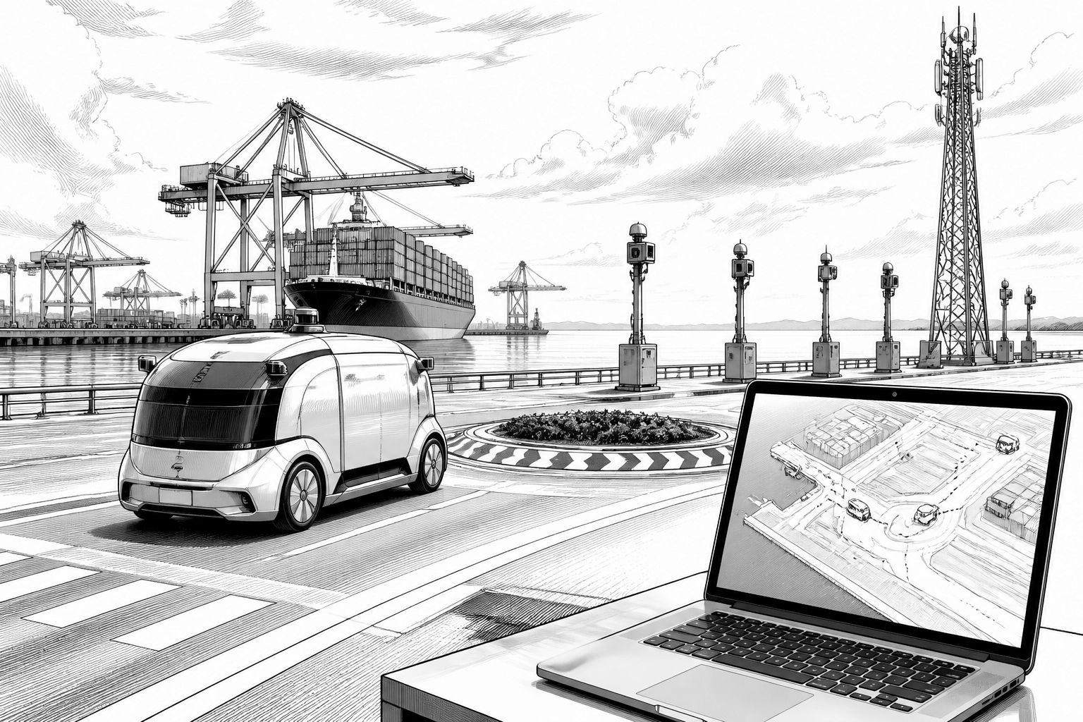 VW testet KI-gestützte Automatisierung im Emder Hafen mit 5G VW testet KI-gestützte Automatisierung im Emder Hafen mit 5G