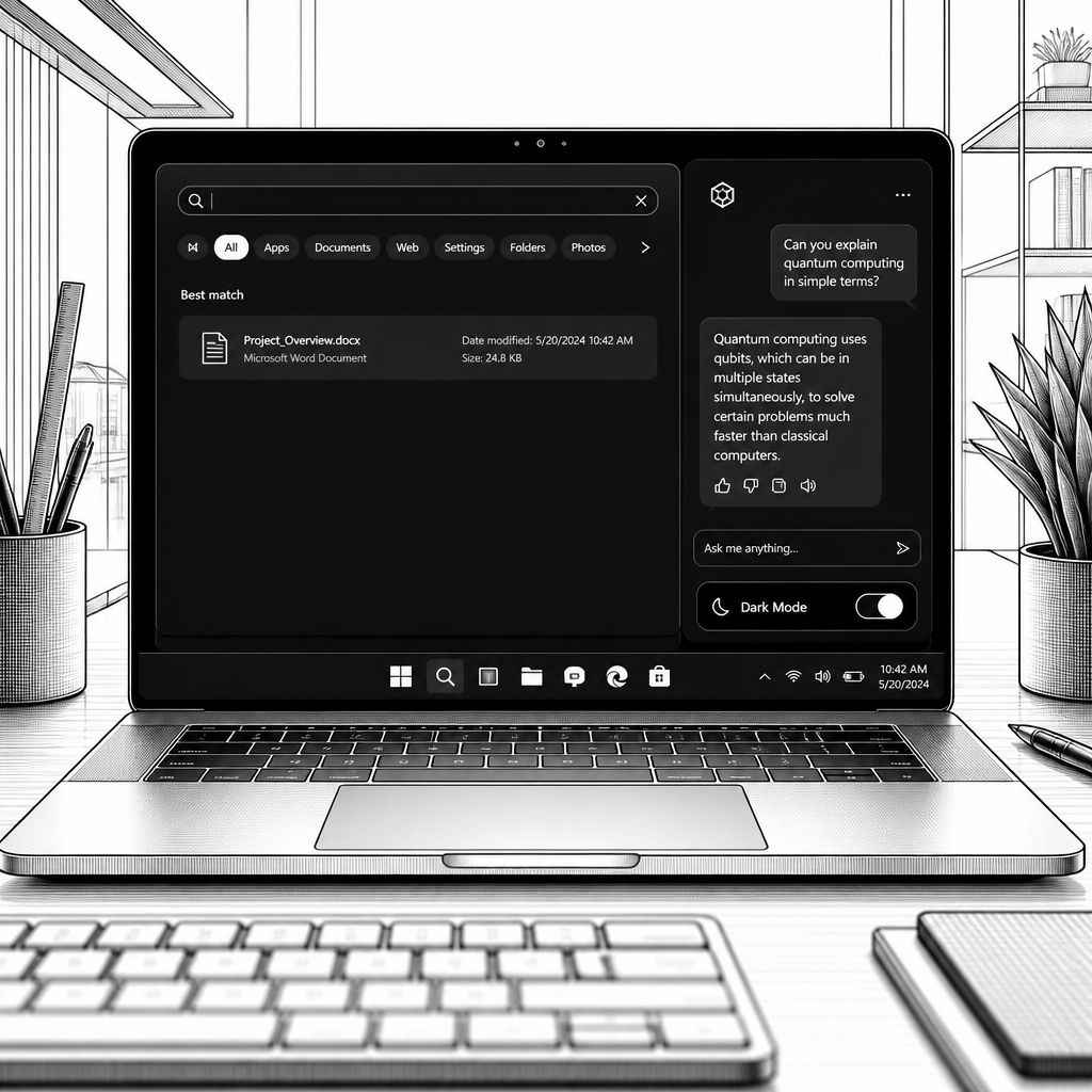 Windows-11-Suche bekommt Dark-Mode-Quickactions und KI-Copilot Windows-11-Suche bekommt Dark-Mode-Quickactions und KI-Copilot