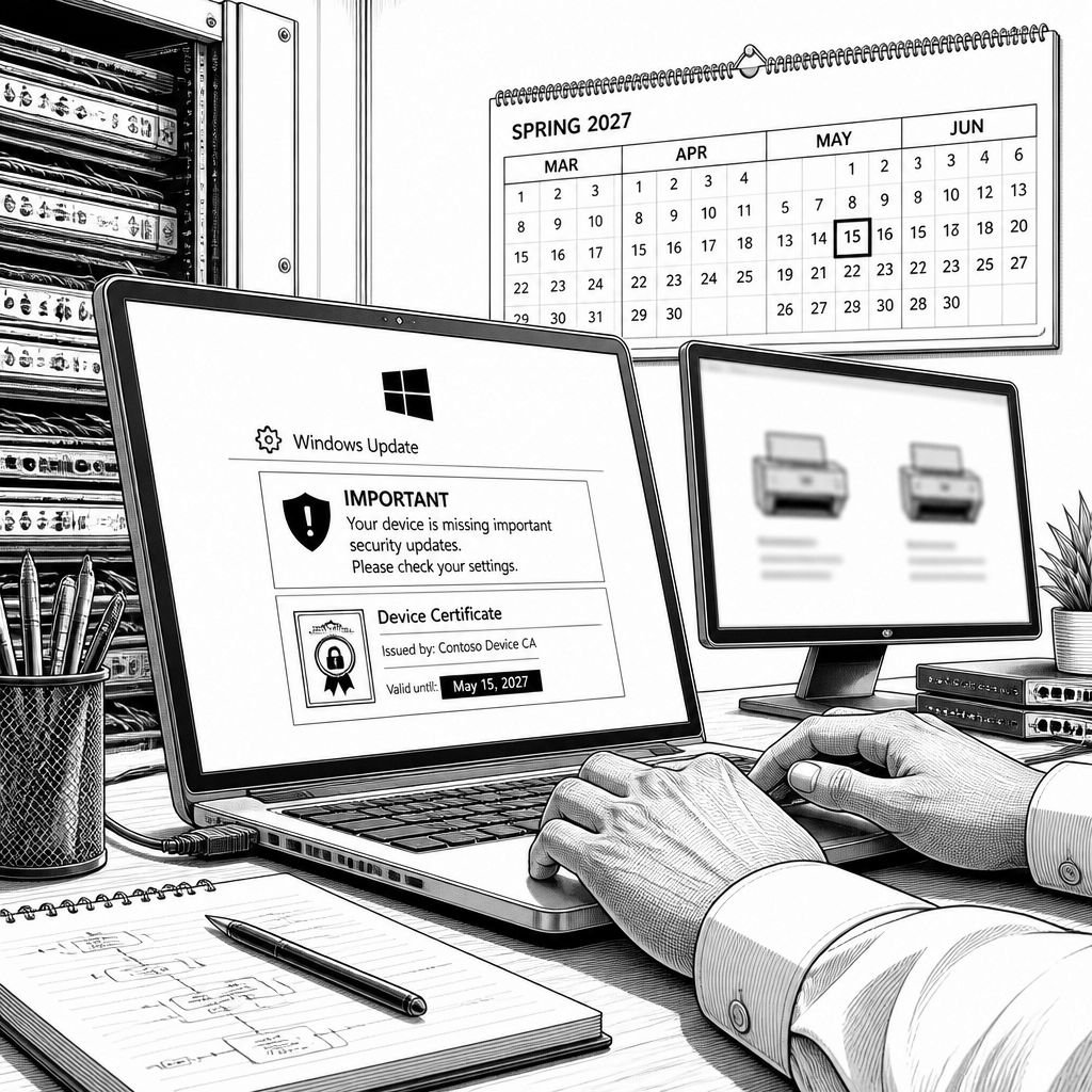 Windows Update: Ablauffrist 2027 bei Druckertreibern und Update-Zertifikaten Windows Update: Ablauffrist 2027 bei Druckertreibern und Update-Zertifikaten