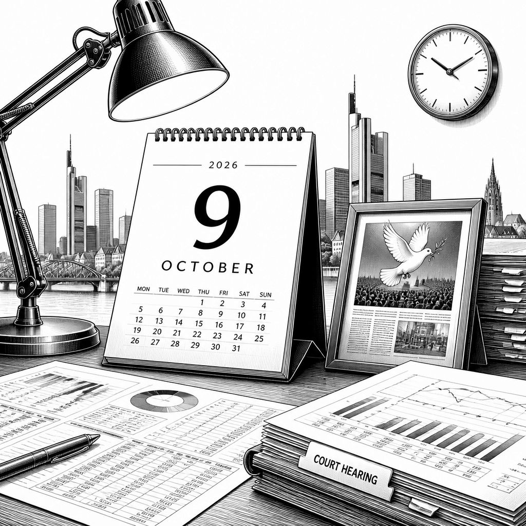 Wirtschafts- und Börsentermine am 9. Oktober 2026: Konjunktur, Unternehmen und Nobelpreis Wirtschafts- und Börsentermine am 9. Oktober 2026: Konjunktur, Unternehmen und Nobelpreis