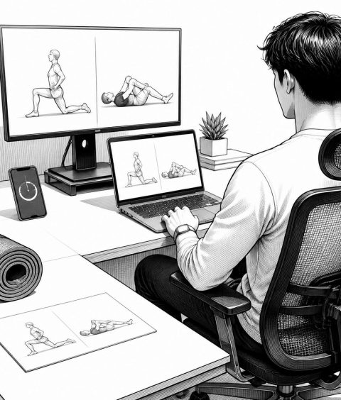 ai-workplace-sitting-stretching