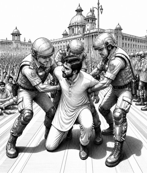 festnahme-dipke-protest-waehlerlisten-reform-neu-delhi