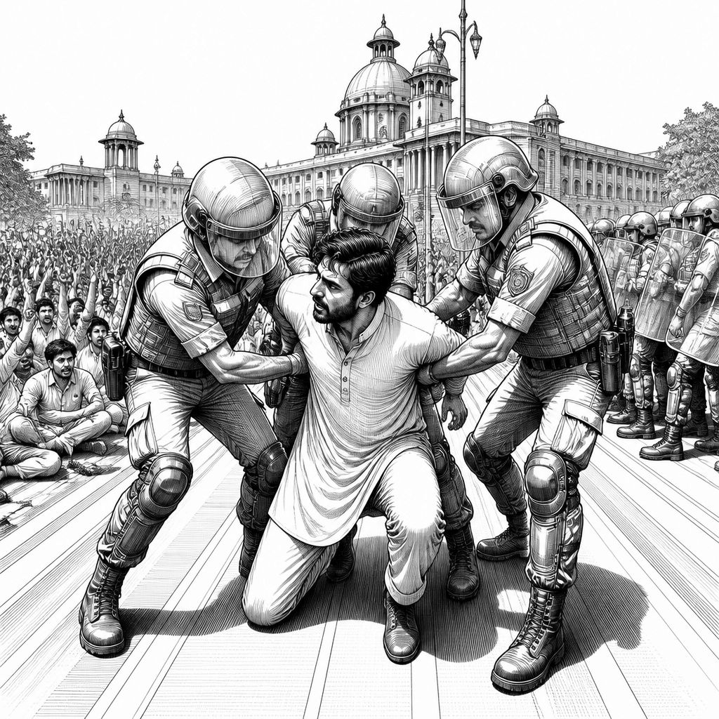 Festnahme von Dipke löst Proteste in Neu-Delhi gegen Wählerlisten-Reform aus Festnahme von Dipke löst Proteste in Neu-Delhi gegen Wählerlisten-Reform aus