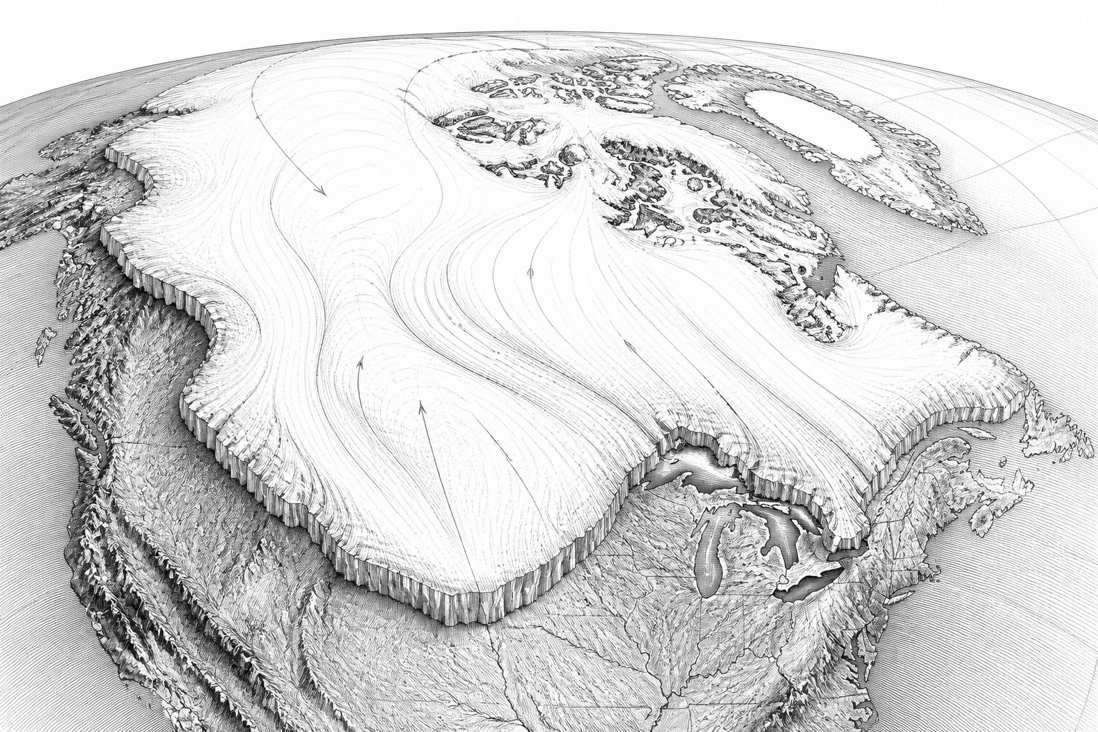 Laurentidischer Eisschild: Studie sieht menschengemachte Klimaüberlagerung Laurentidischer Eisschild: Studie sieht menschengemachte Klimaüberlagerung