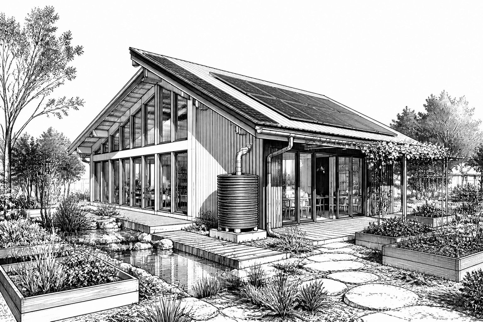 Passive-Solar-Haus in St Leonards: Garten als Klimasystem und Energiequelle Passive-Solar-Haus in St Leonards: Garten als Klimasystem und Energiequelle