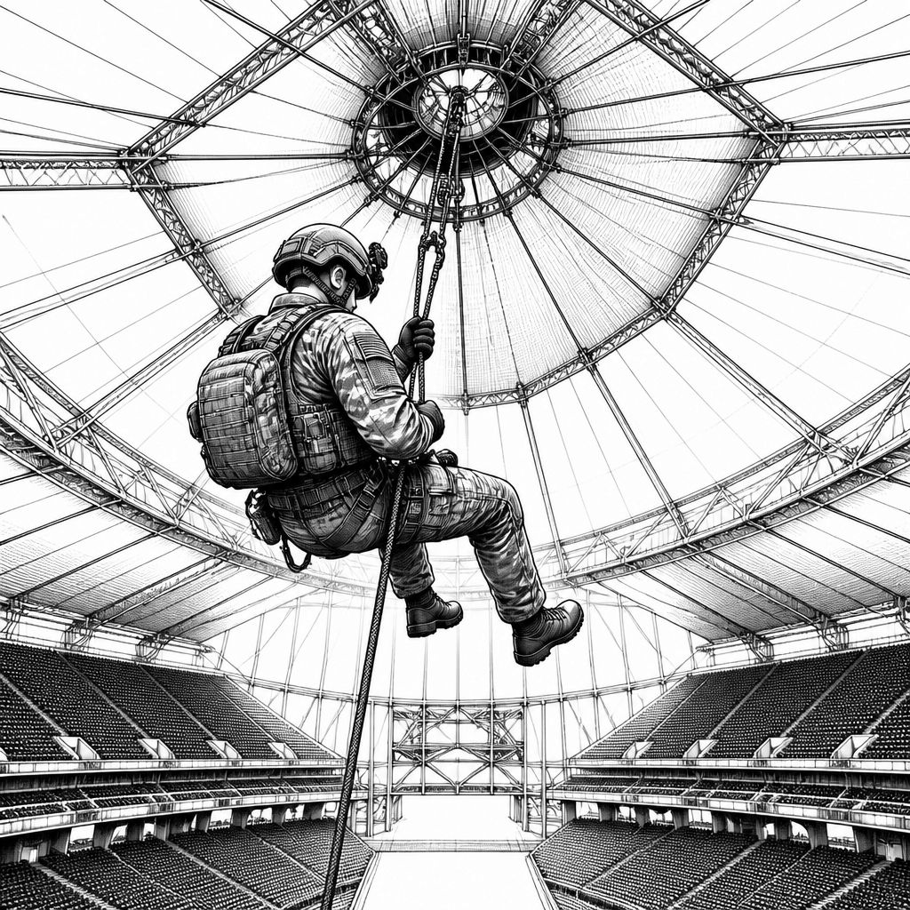 Soldat stürzt bei Rappelling vom Alamodome-Ceiling – UTSA reagiert Soldat stürzt bei Rappelling vom Alamodome-Ceiling – UTSA reagiert