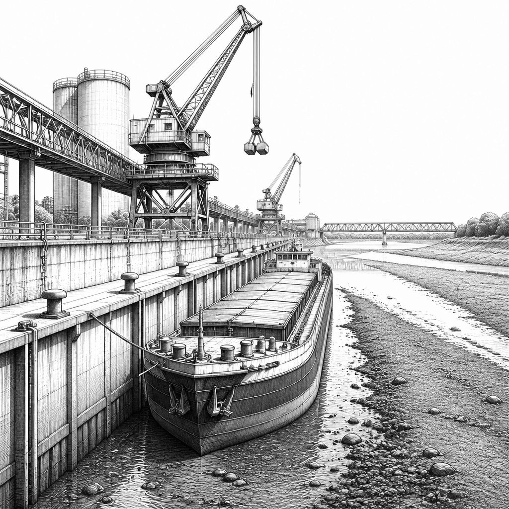 Weniger Wasser in Sachsen-Anhalts Häfen bremst Güterumschlag deutlich Weniger Wasser in Sachsen-Anhalts Häfen bremst Güterumschlag deutlich