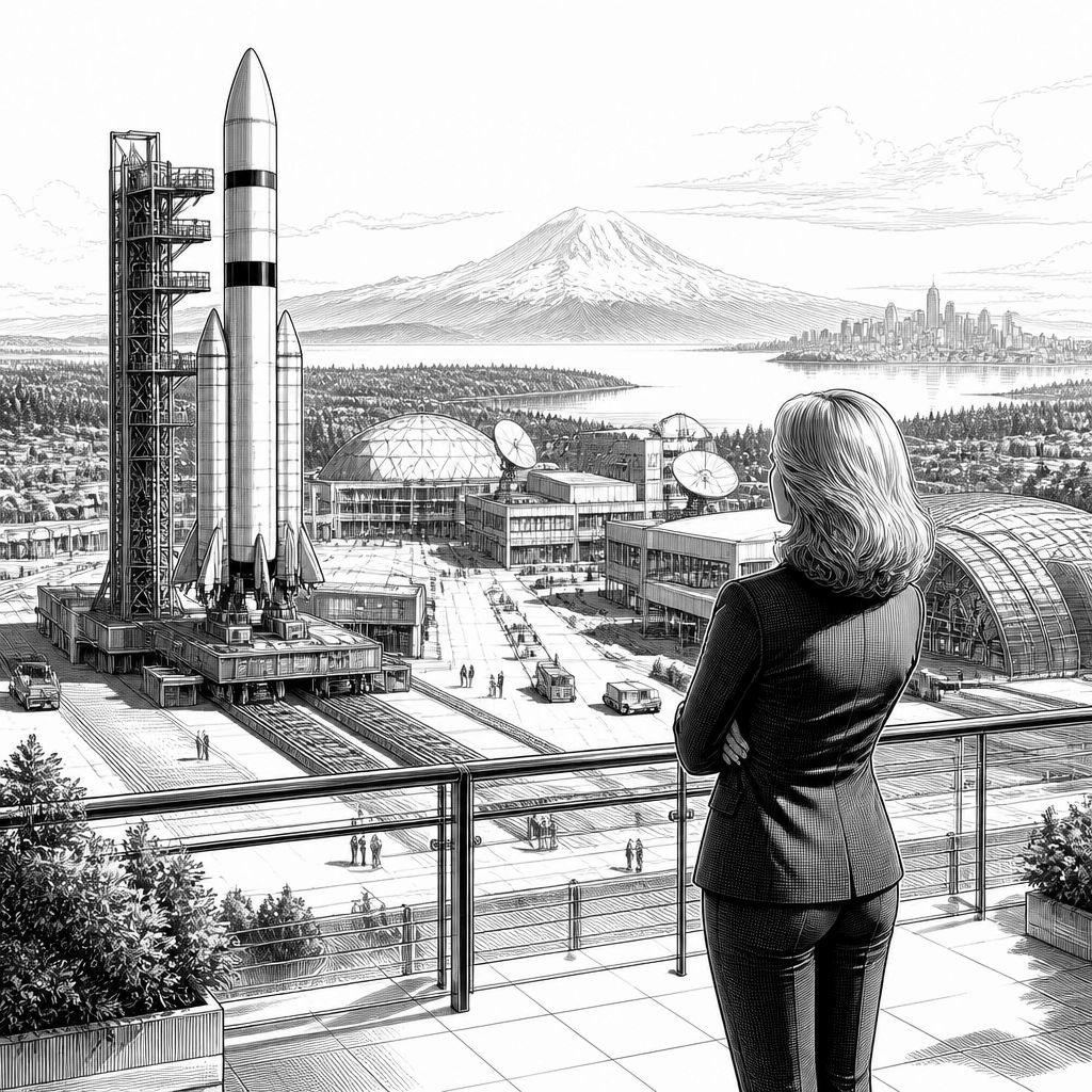 WSU-Präsidentin Cantwell im Space Council von Gouverneur Ferguson WSU-Präsidentin Cantwell im Space Council von Gouverneur Ferguson